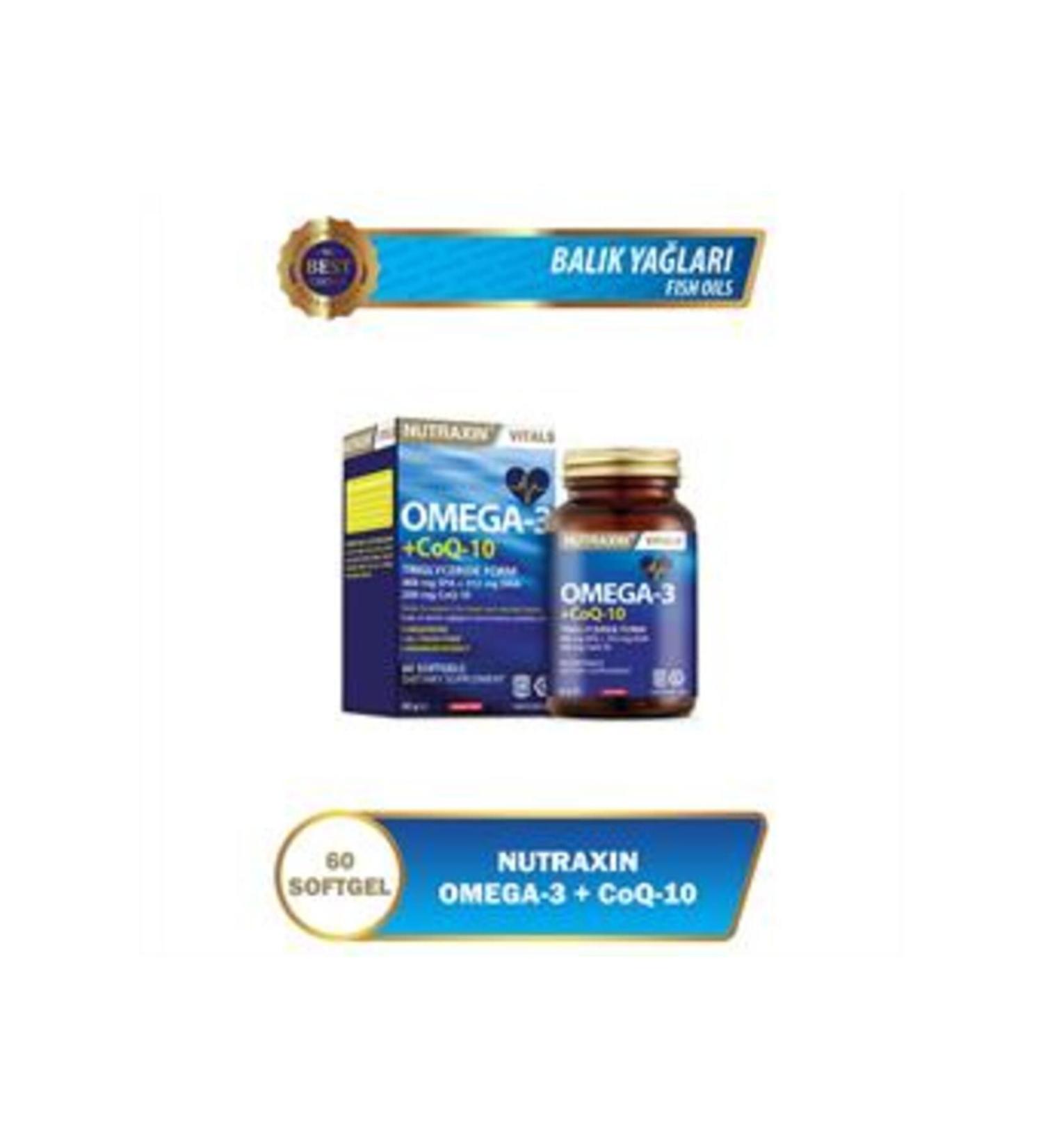 Nutraxin STD Nutraxin Vitals Omega3 CoQ-10 60 Soft Gelatin Capsules (SINGLE)