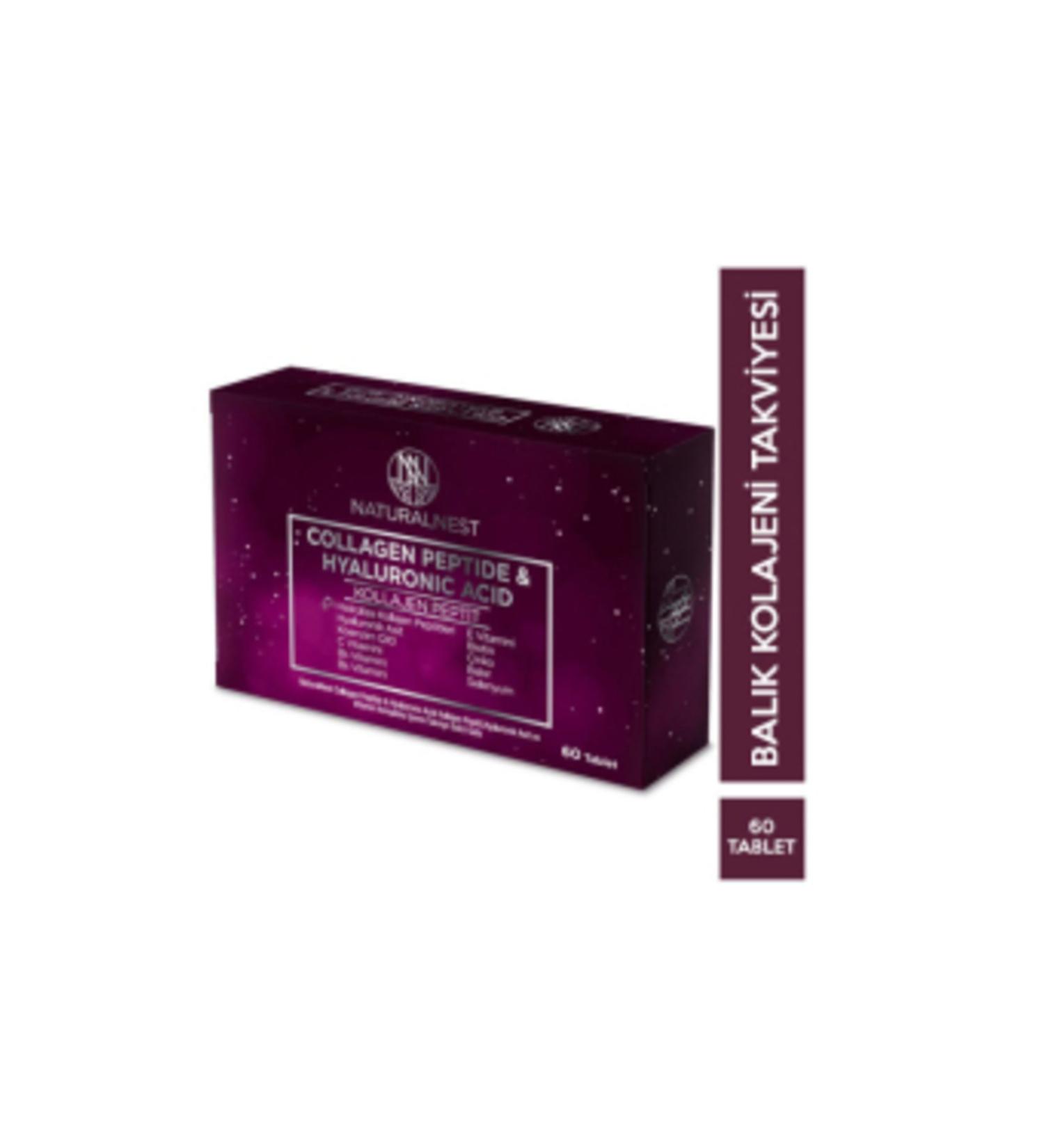 Natural Nest Collagen Peptide & Hyaluronic Acid 60 Tablets