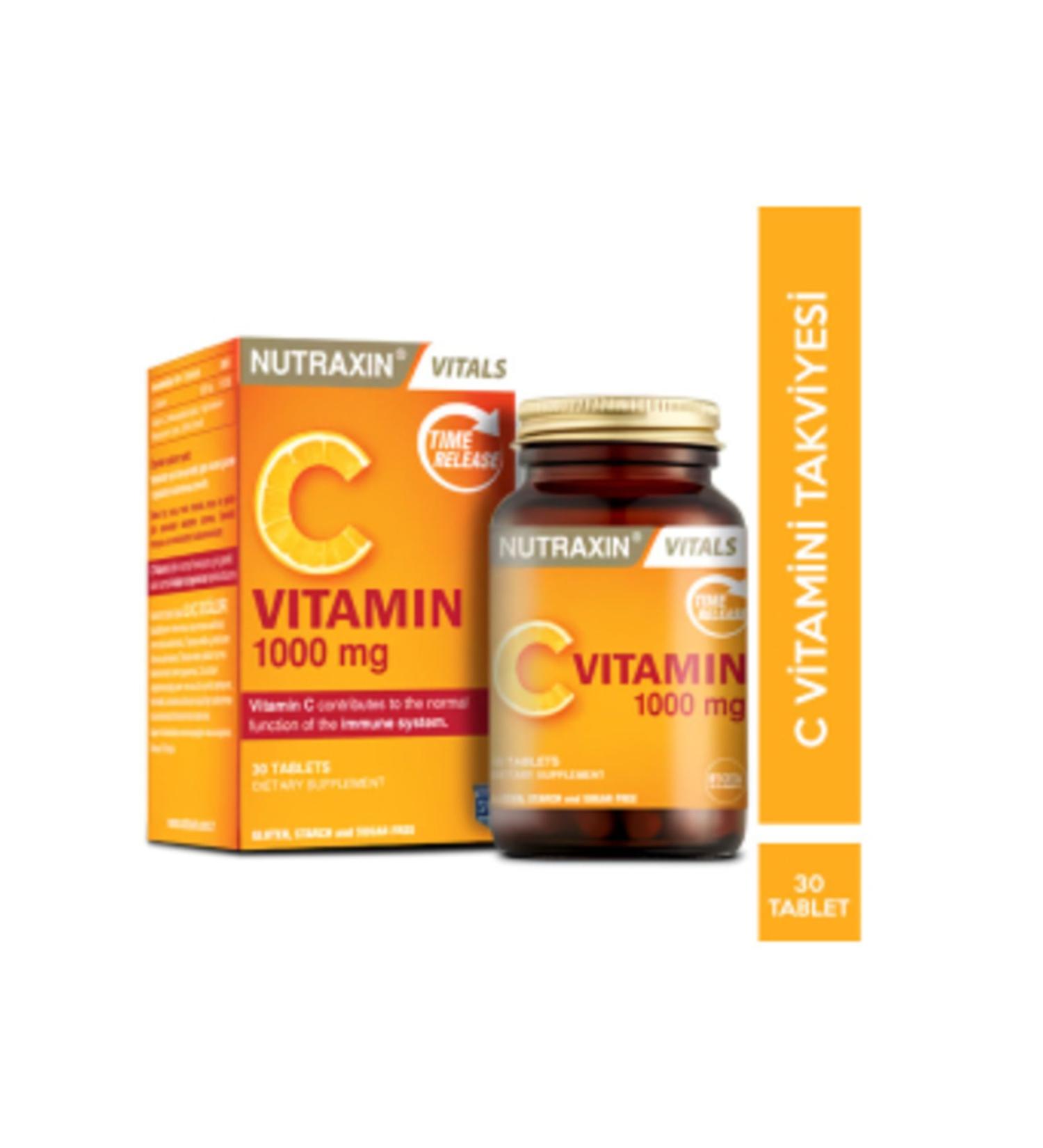 Nutraxin STD Nutraxin Vitamin C 1000 mg 30 Tablets Vitamin C Supplement (SINGLE)