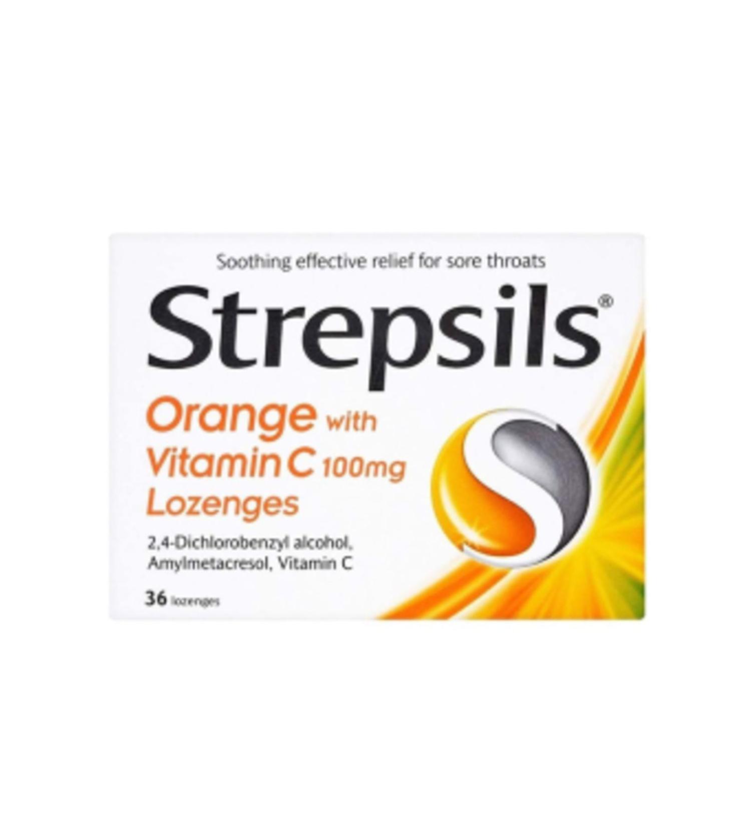 NOVAFACE STD Strepsils Orange and Vitamin C Flavored 24 Pastilles (SINGLE)