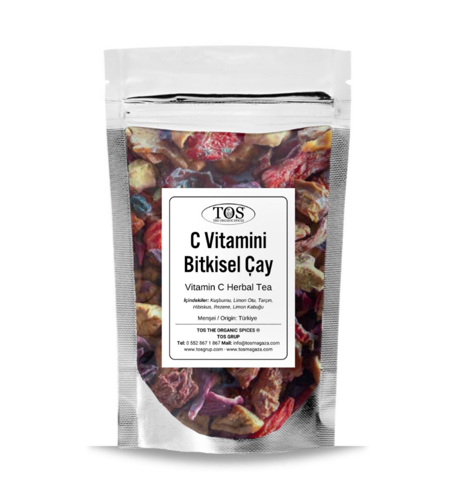 TOS The Organic Spices Healthy Vitamin C Herbal Tea 100 gr (1st Quality) Healthy Vitamin C Herbal Tea