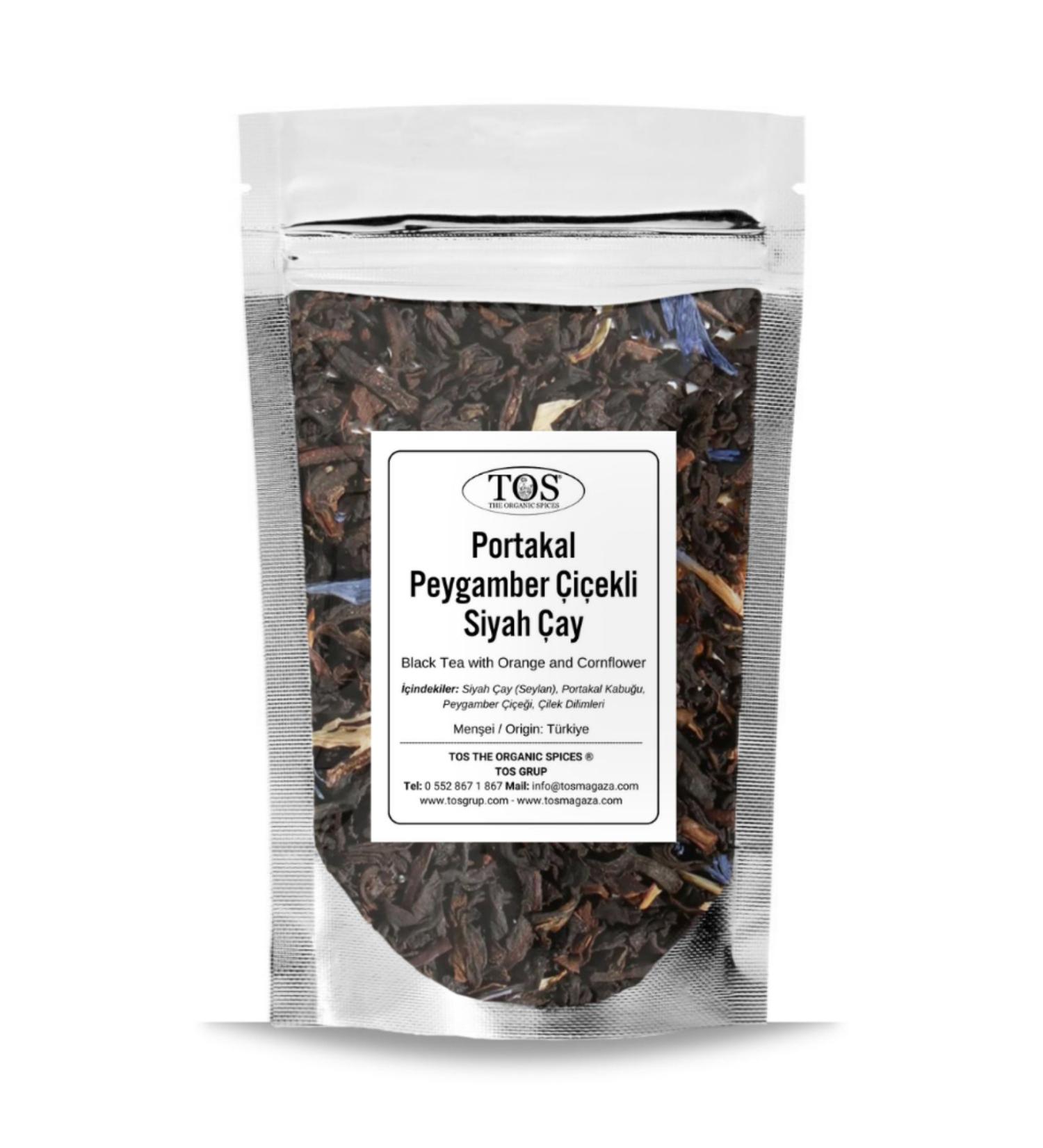 TOS The Organic Spices Orange and Cornflower Black Tea 100 gr (1st Quality)