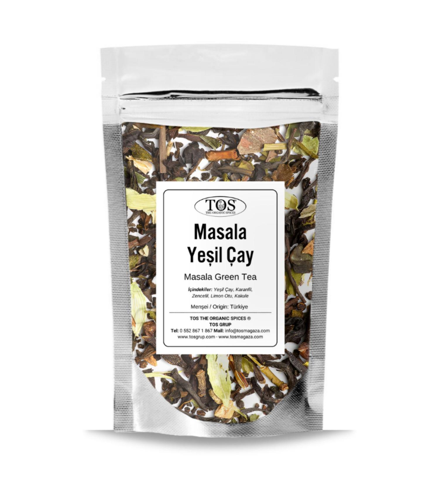 TOS The Organic Spices Masala Green Tea 100 gr (1st Quality) Masala Green Tea