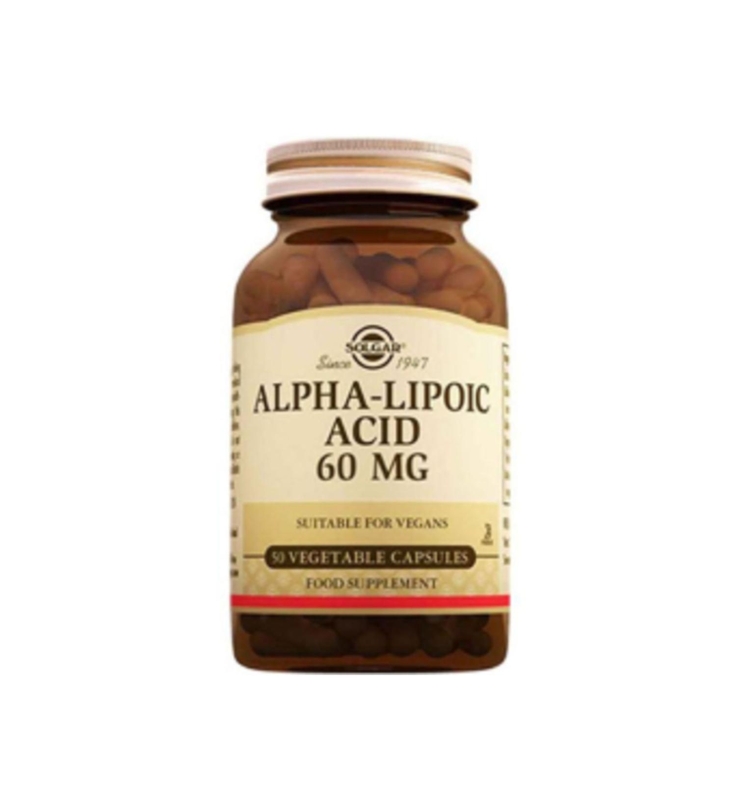 NOVAFACE STD Solgar Alpha Lipoic Acid 60 Mg 30 Capsules Alpha Lipoic Acid Supplement (SINGLE)