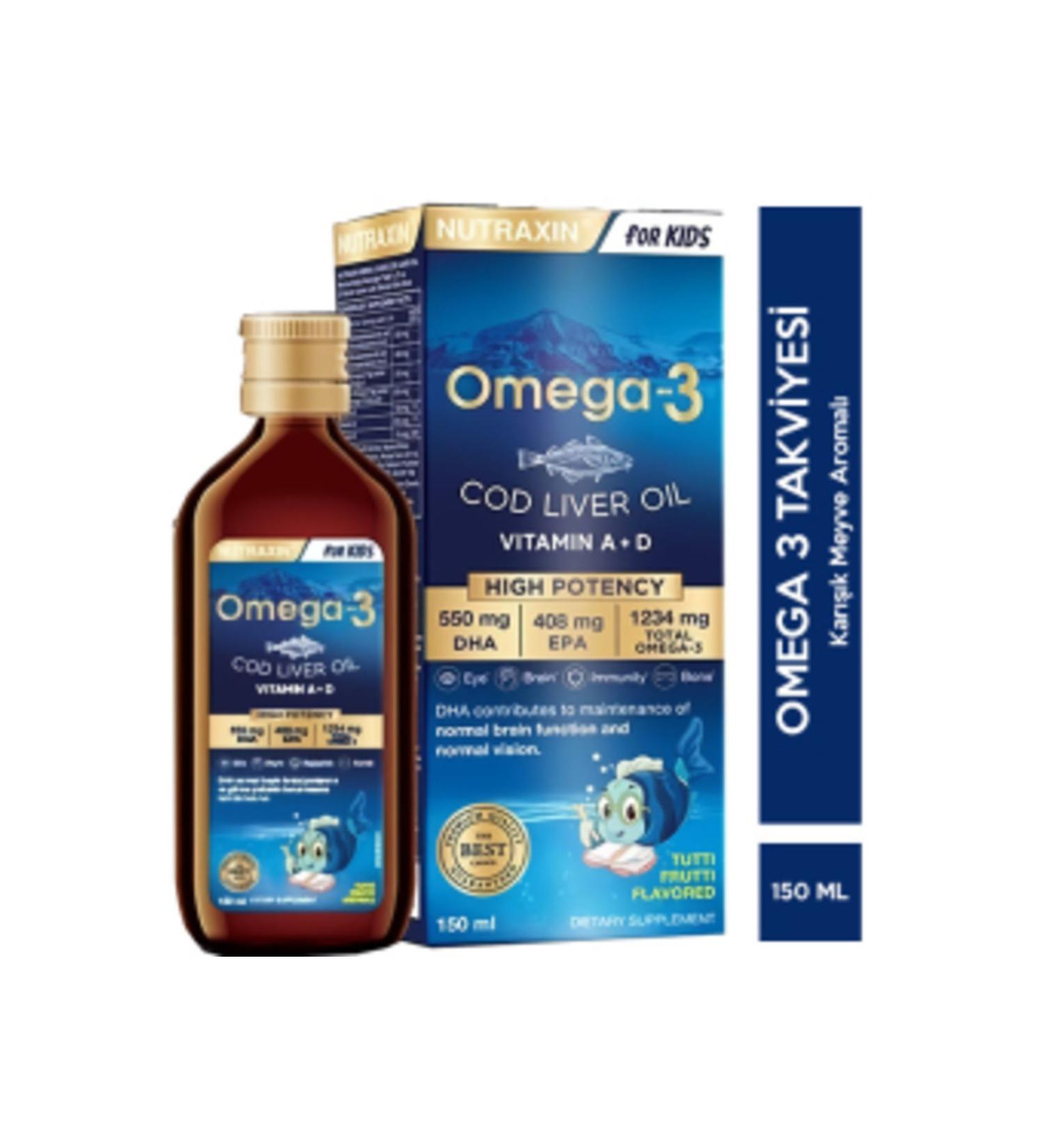 Nutraxin STD Nutraxin Omega 3 Syrup Mixed Fruit Flavor 150 ML (SINGLE)