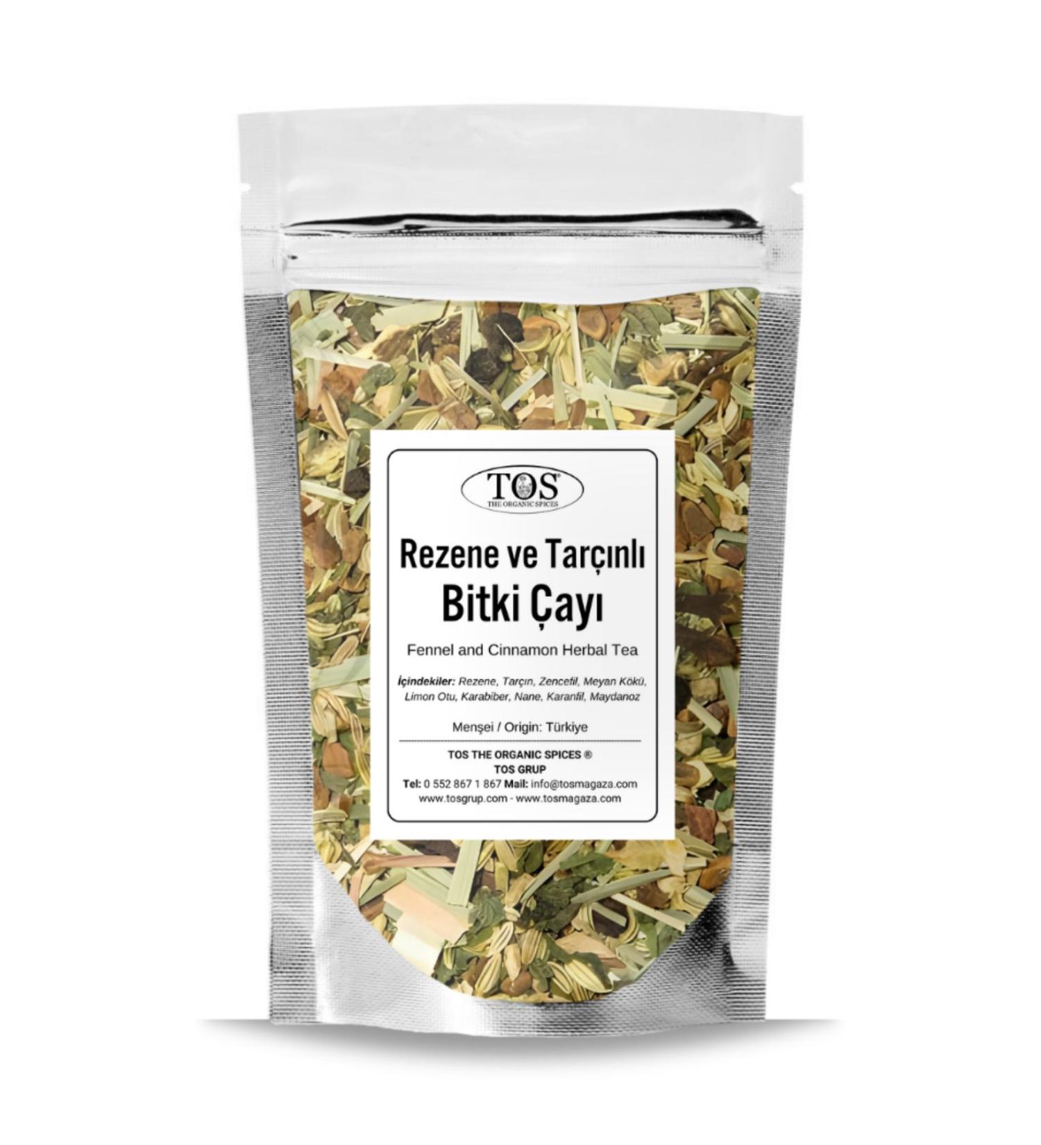 TOS The Organic Spices Fennel and Cinnamon Herbal Tea 100 gr (1st Quality) Fennel and Cinnamon Herbal Tea