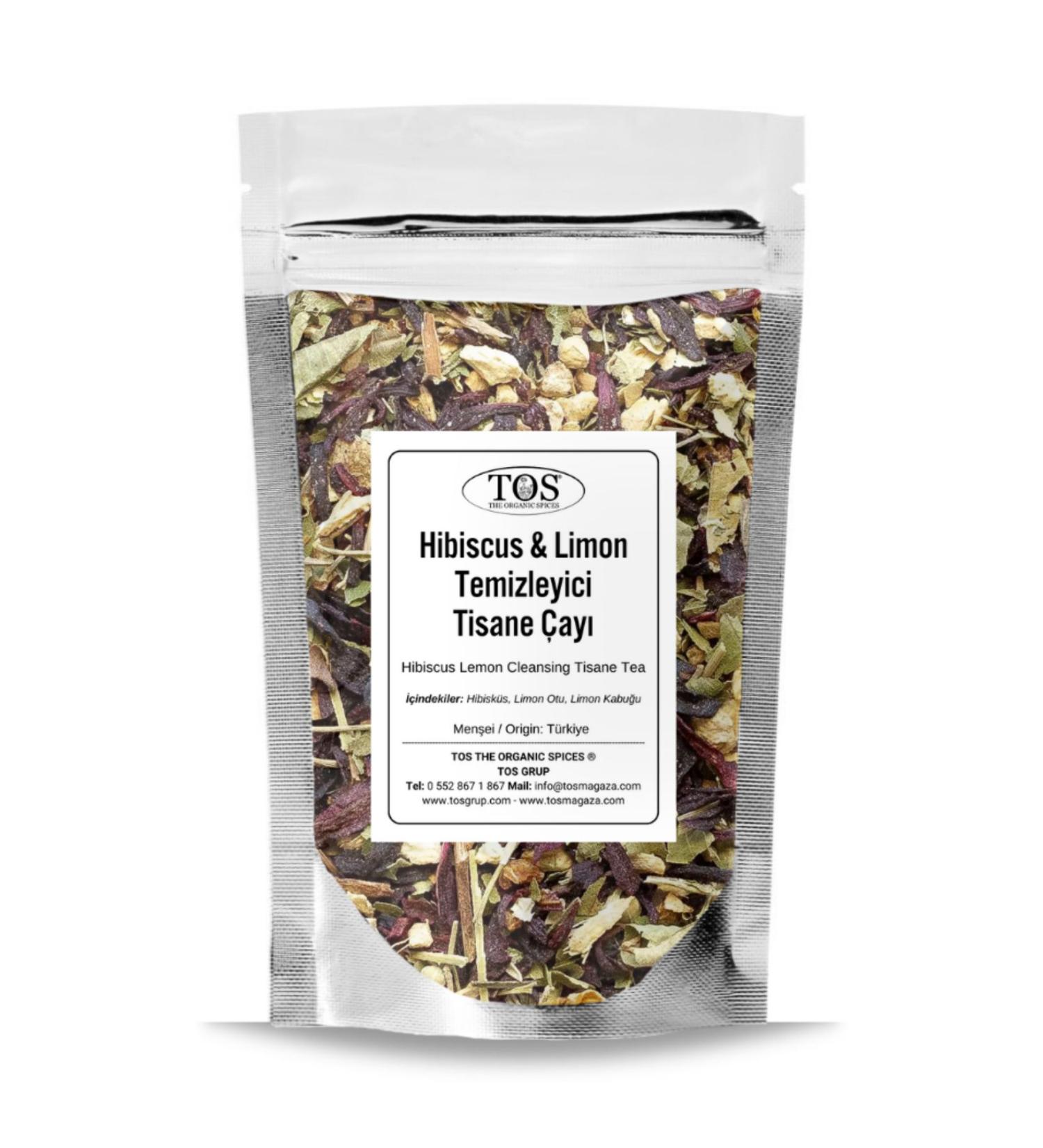 TOS The Organic Spices Hibiscus Lemon Cleansing Tisane Tea 250 gr (1st Quality) Hibiscus Lemon Cleansing Tisane Tea