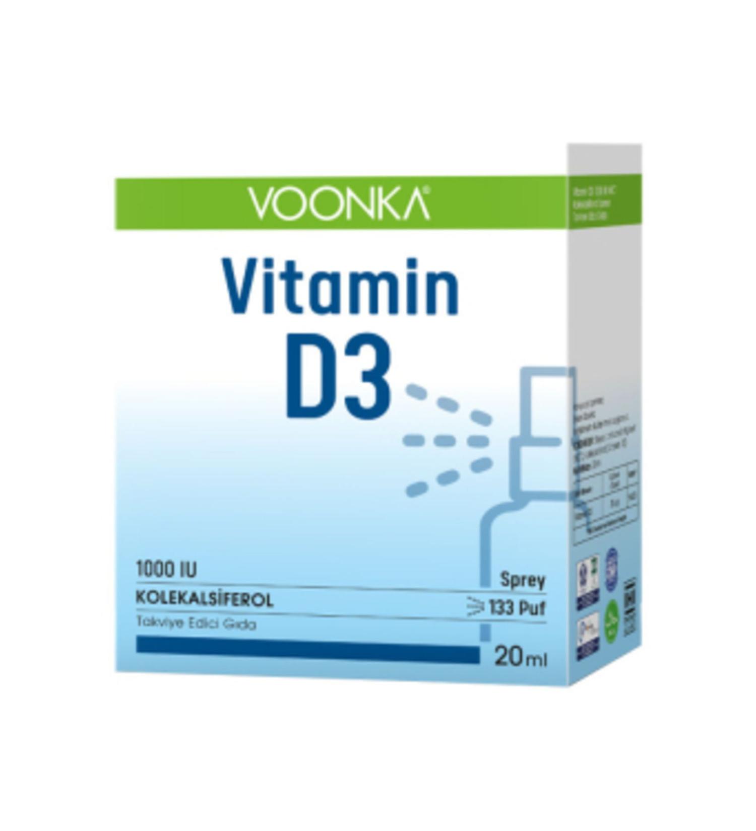 NOVAFACE STD Voonka Vitamin D3 1000 IU Spray 20 ML Vitamin D Supplement (SINGLE)