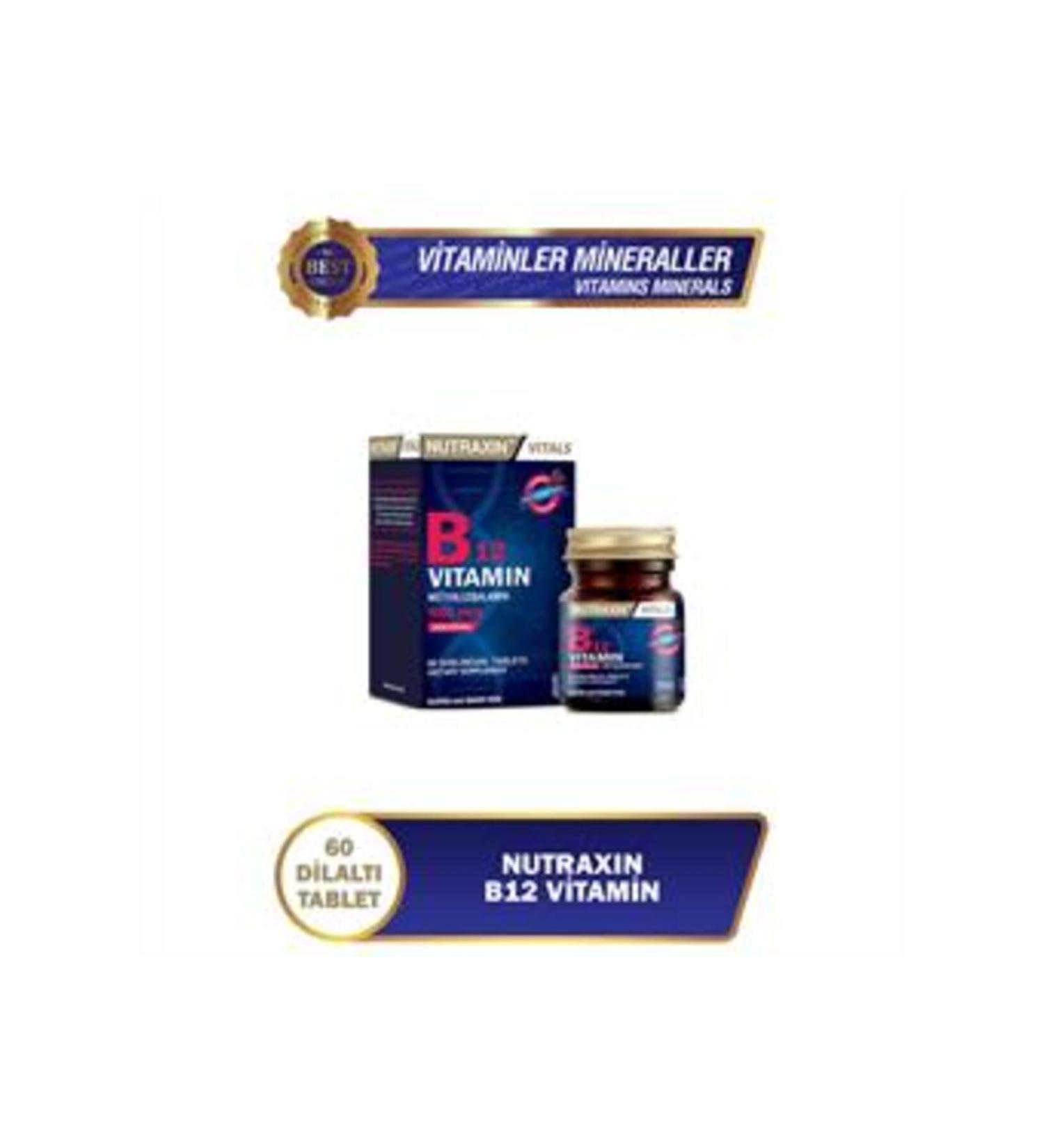 Nutraxin STD Nutraxin Vitals Vitamin B12 1000mcg 60Tablets (SINGLE)