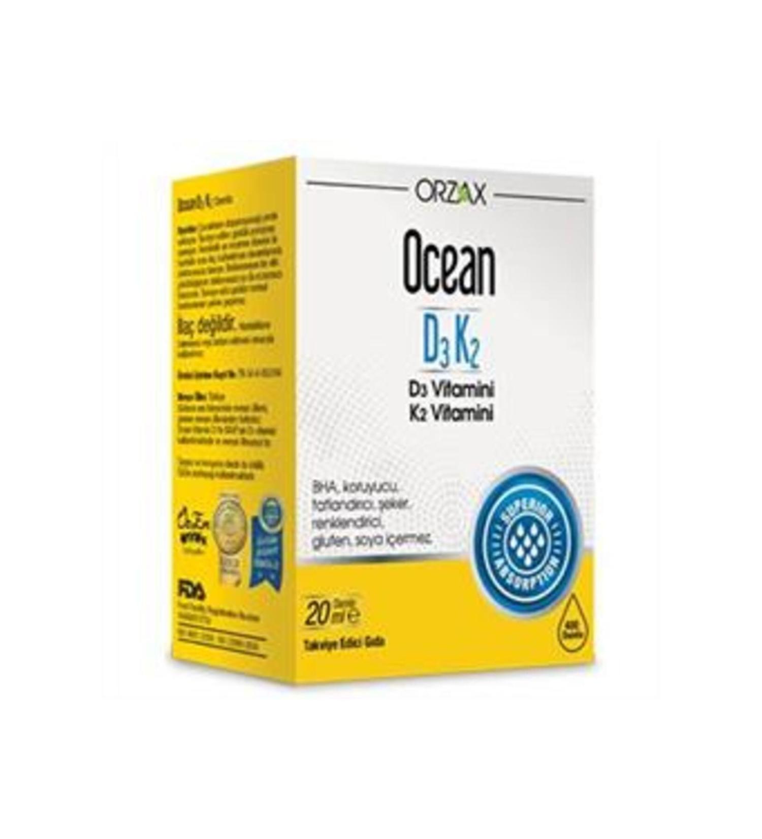 Orzax Ocean D3k2 Vitamin Drops 20ml