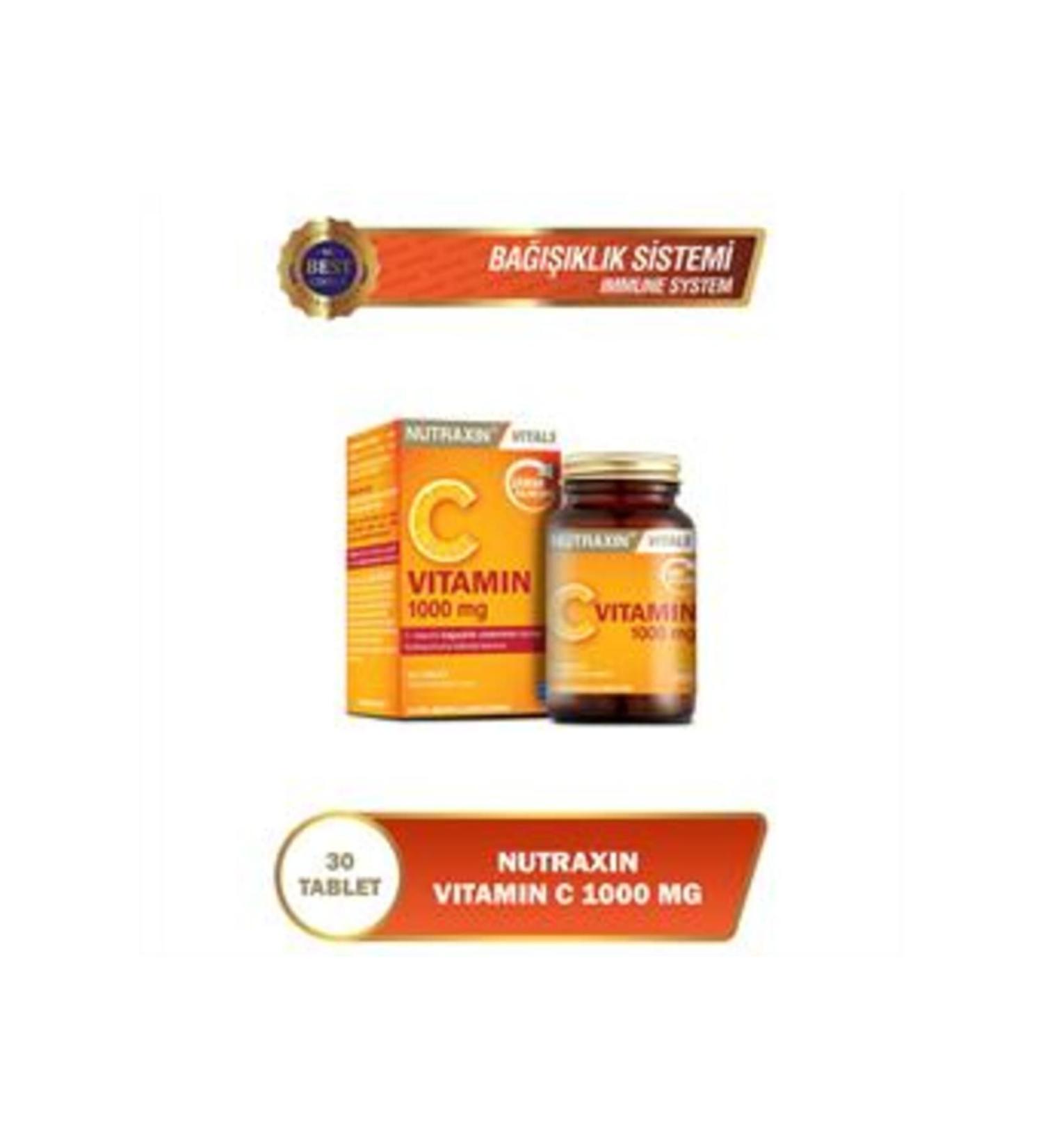 Nutraxin STD Nutraxin Vitamin C Supplement Food 1000mg 30 Tablets (SINGLE)