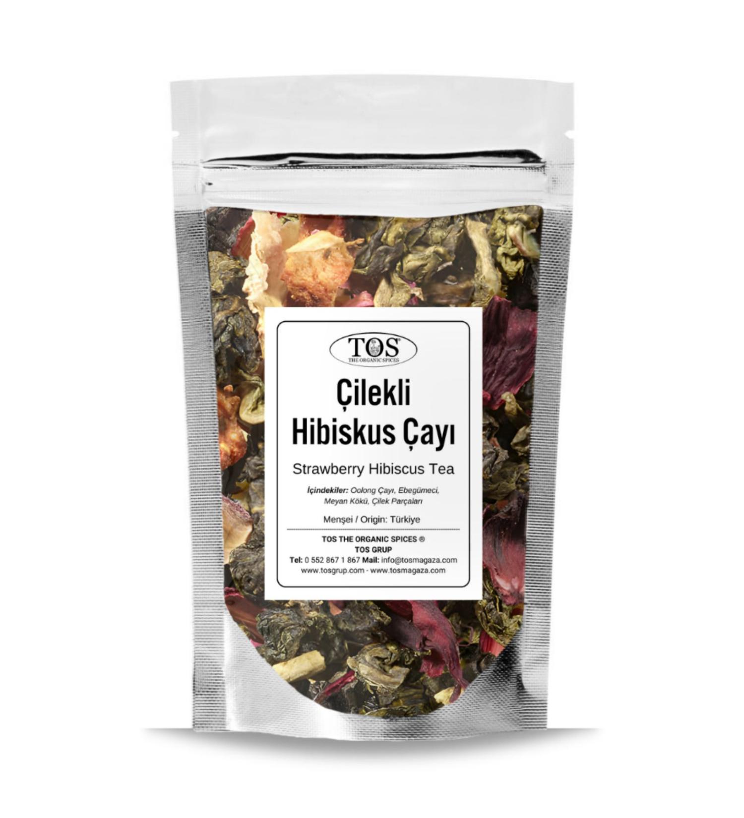 TOS The Organic Spices Strawberry Hibiscus Tea 250 gr (1st Quality)