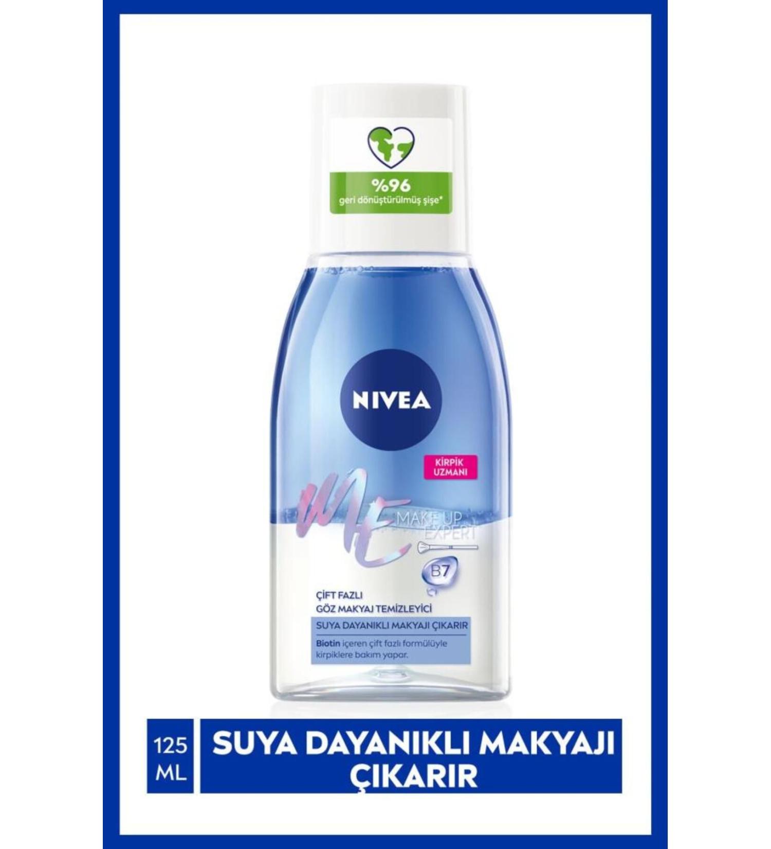 NIVEA Dual Phase Eye Make-Up Remover 125ml Effective Make-Up Remover Sensitive Eyelash Care - Buy Online on GoSupps.com