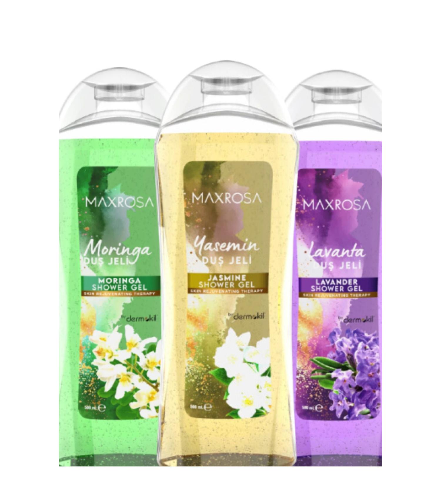 Efsoon Organics Shower Gel - Moringa Jasmine Lavender - Set of 3 - 500 ML Each