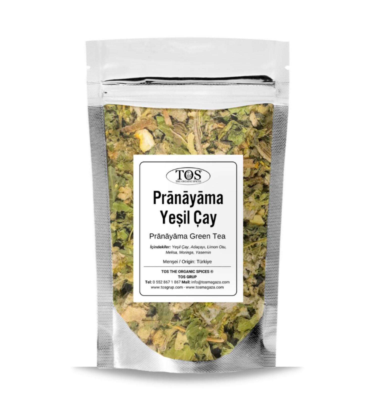 TOS The Organic Spices Pranayama Green Tea 100 gr (1ST QUALITY) Pranayama Green Tea