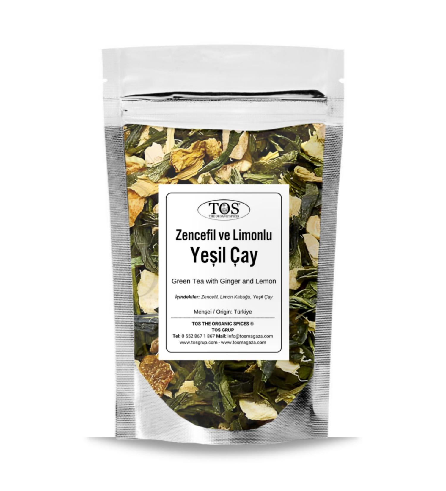 TOS The Organic Spices Ginger Lemon Green Tea 100 gr (1st Quality)