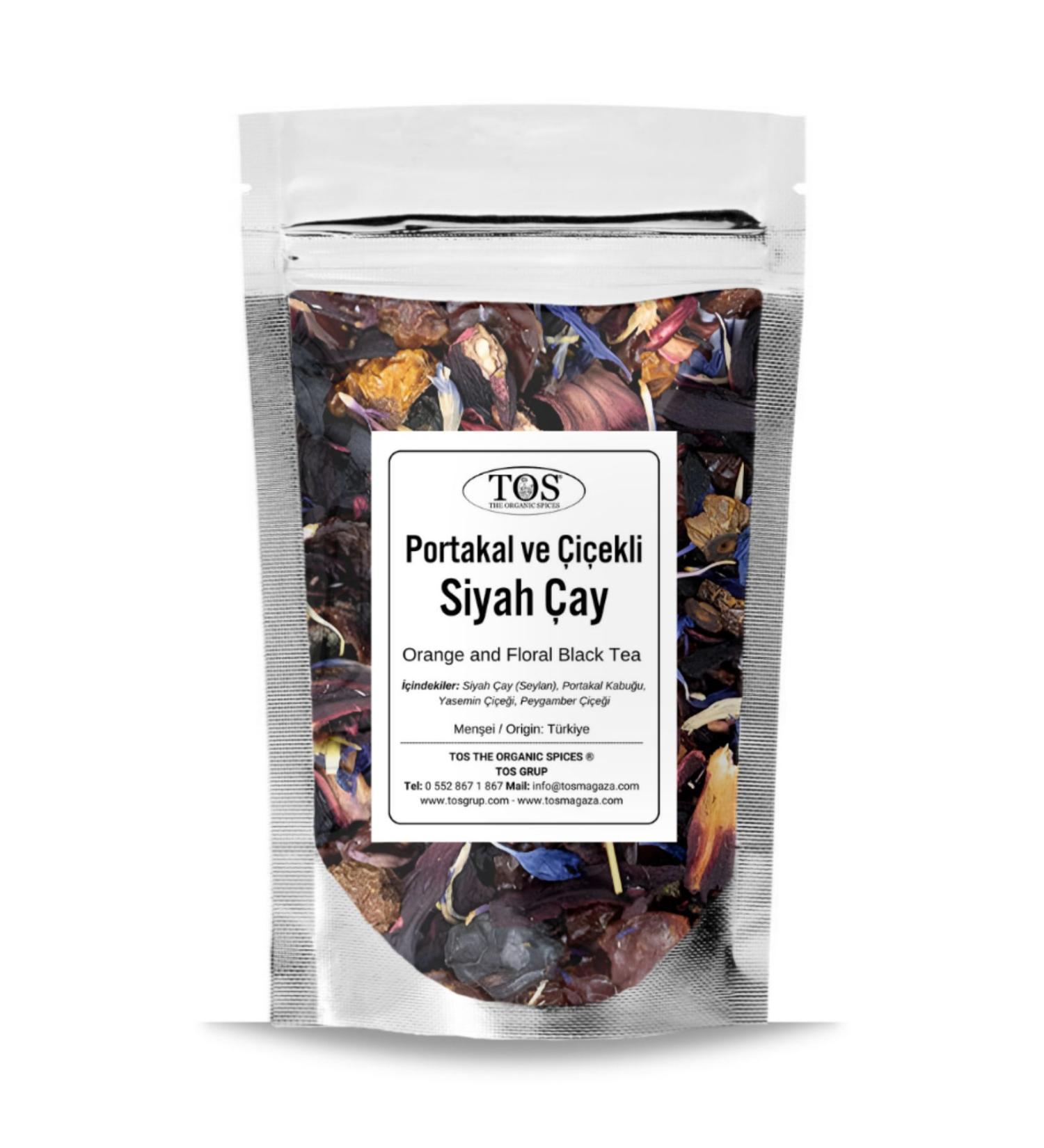 TOS The Organic Spices Orange and Floral Black Tea 100 gr (1st Quality) Orange and Floral Black Tea