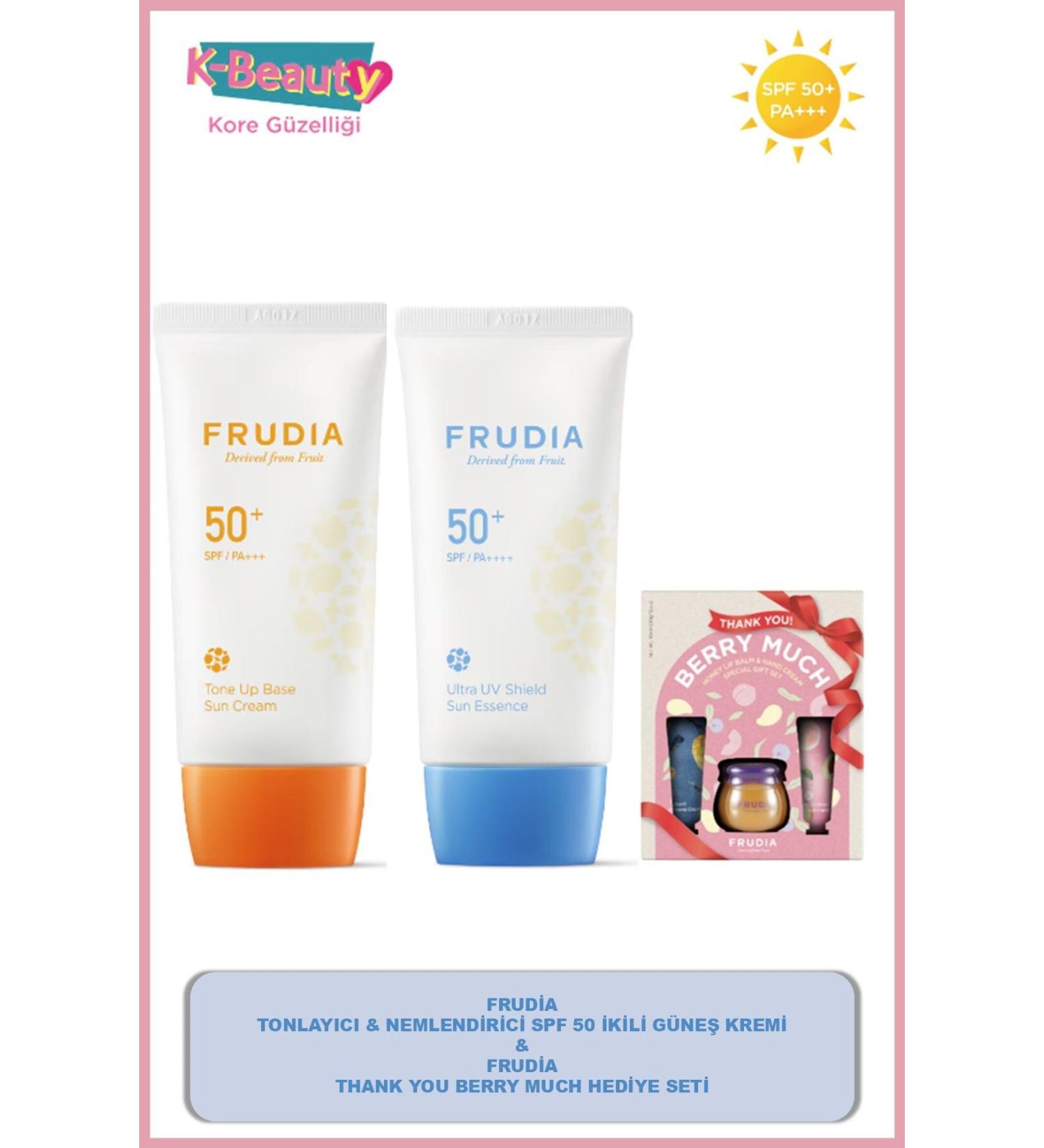 Frudia Toning & Moisturizing SPF 50 Duo Sunscreen & Fruidia Thank You Berry Much Gift Set - Buy Online on GoSupps.com