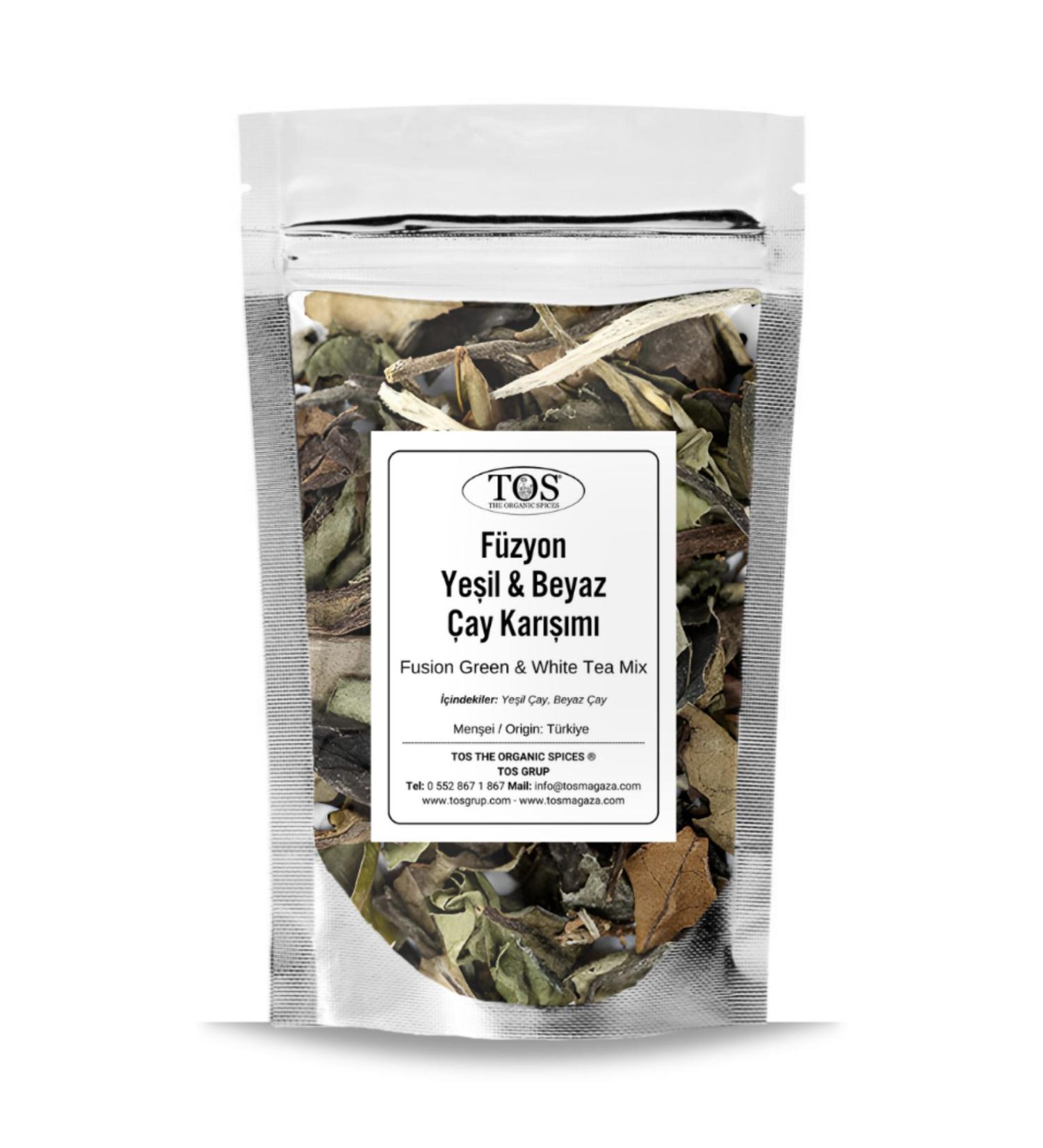 TOS The Organic Spices Fusion Green & White Tea 250 gr (1st Quality) Fusion Green & White Tea