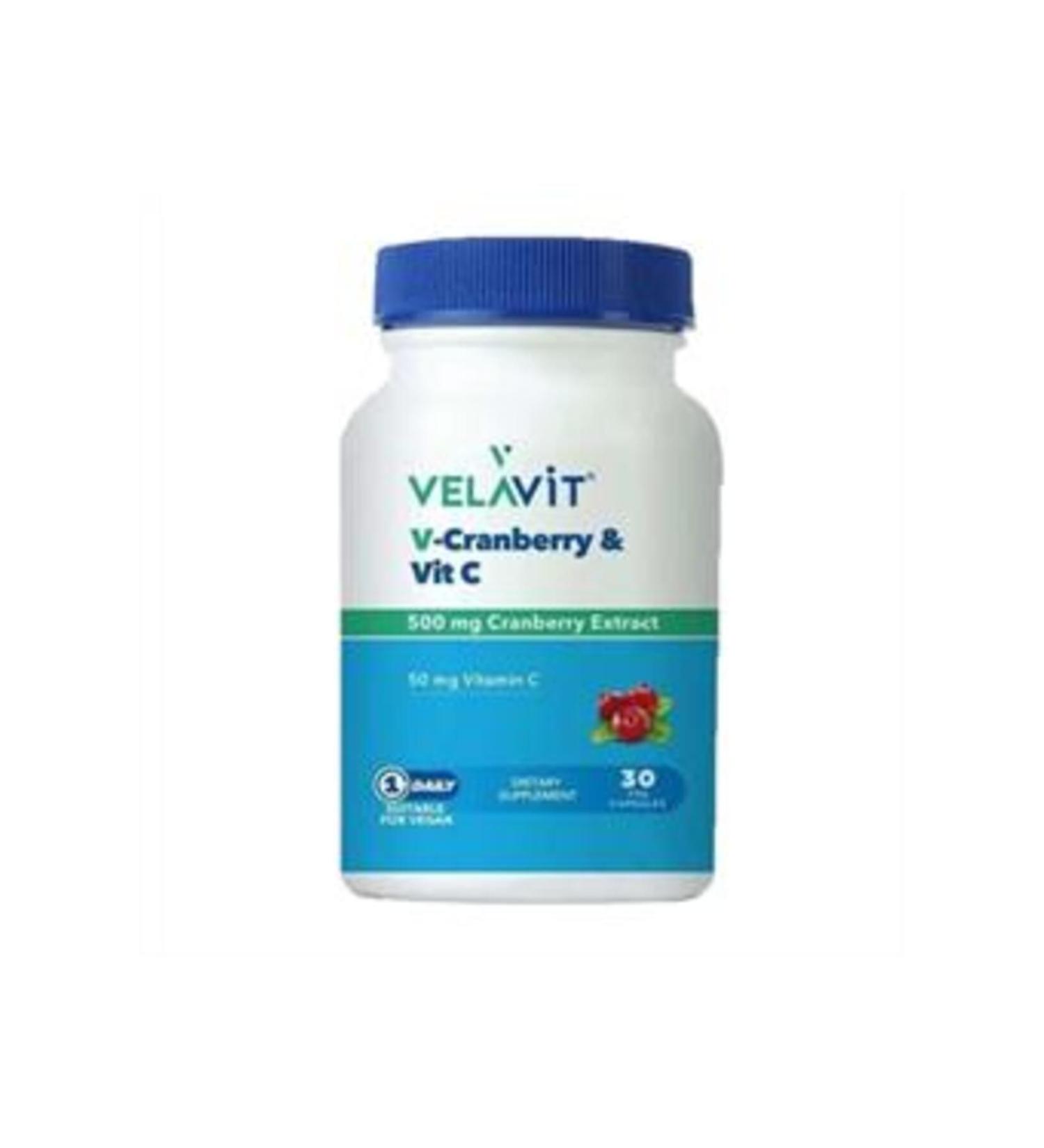 NOVAFACE STD Velavit Cranberry and Vitamin C Supplementary Food 30 Capsules (SINGLE)