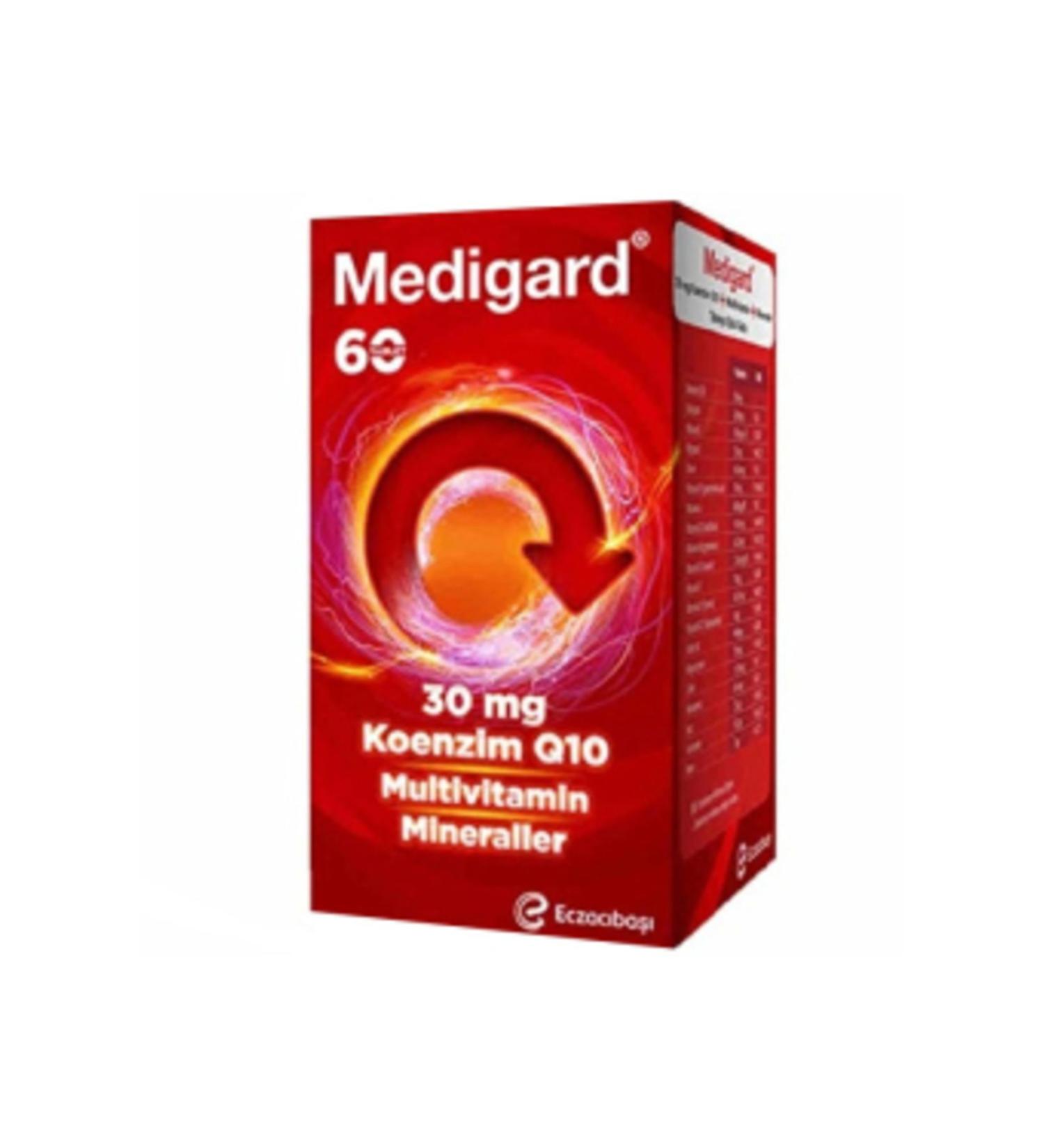 NOVAFACE STD Eczac ba Medigard Coenzyme Q10 Vitamin and Mineral Complex 60 Tablets (SINGLE)