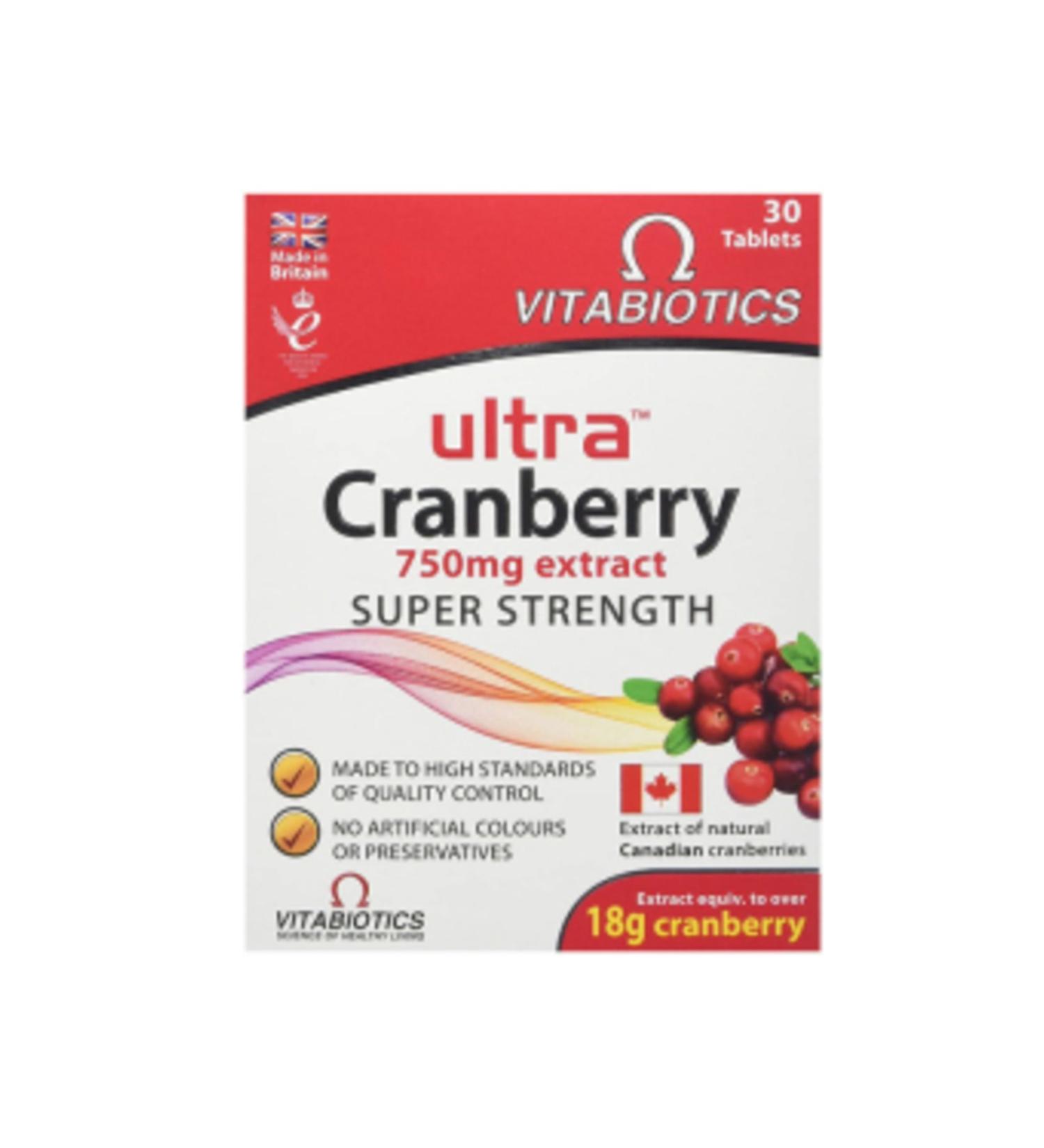 Vitabiotics STD Vitabiotics Ultra Cranberry 30 Tablets (SINGLE)