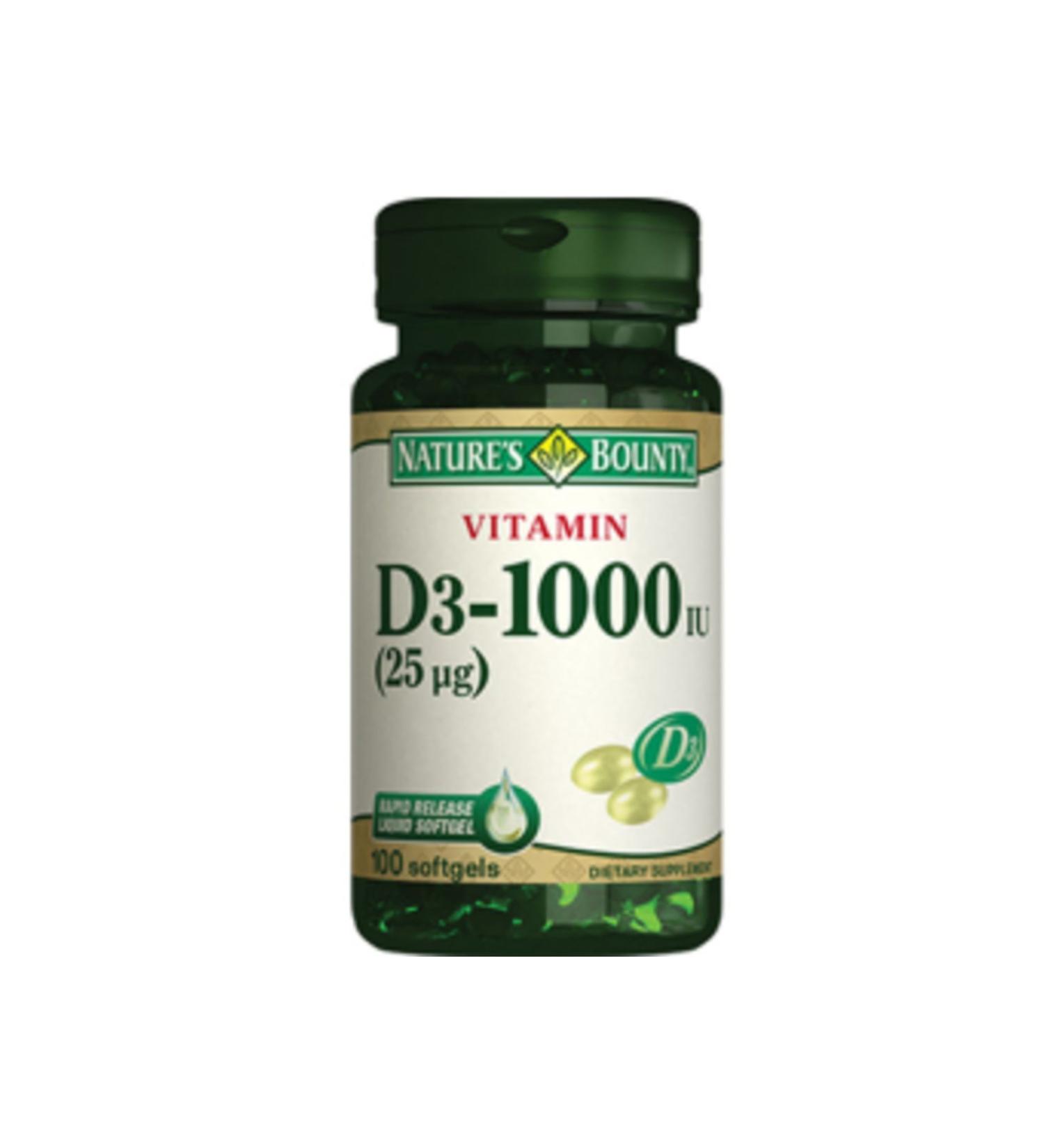 STD Nature's Bounty Vitamin D3 1000 IU 100 Softgel (SINGLE)