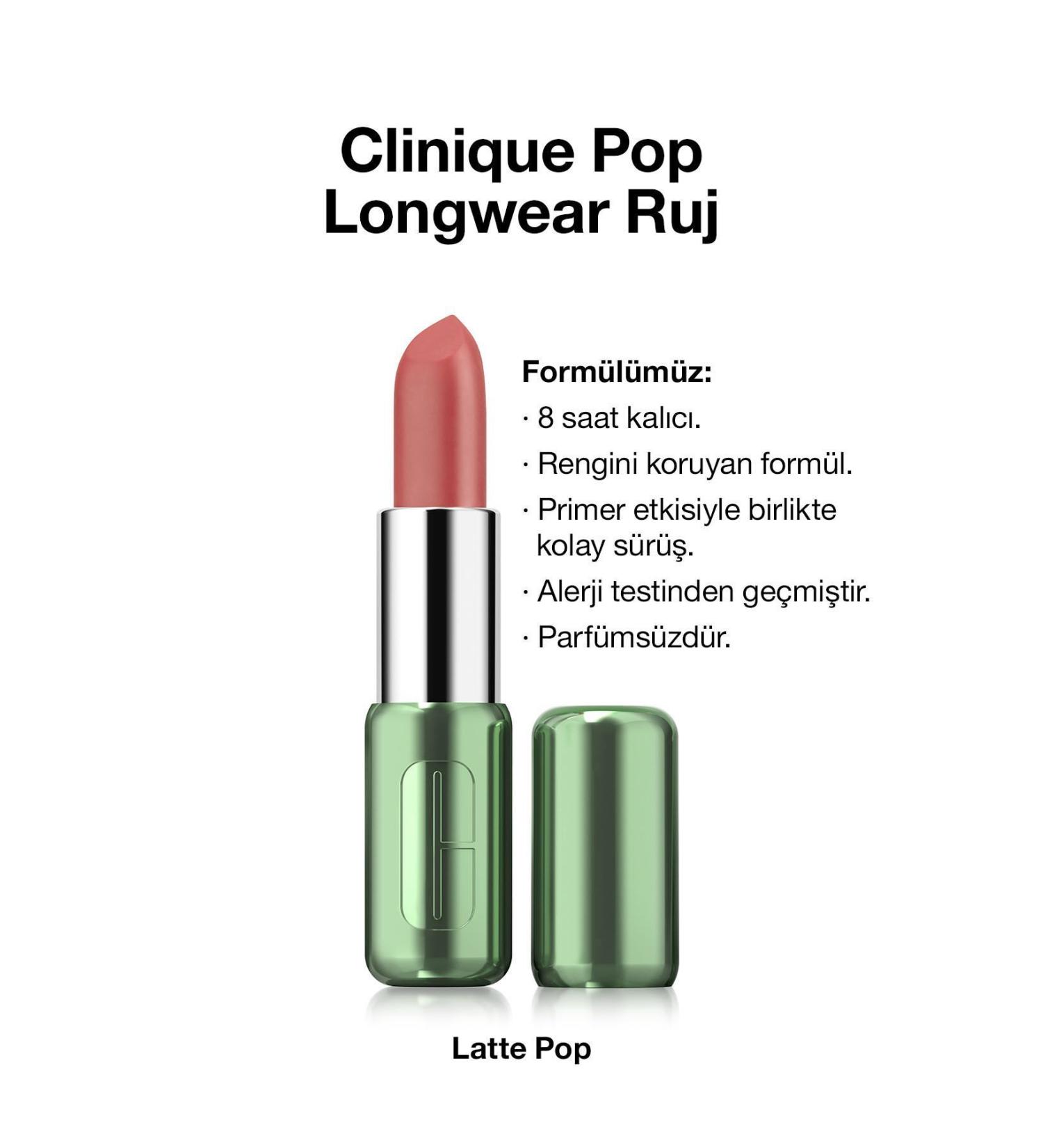 Clinique Pop Longwear Lipstick - Color: Latte Pop - Matte Finish - Buy Online on GoSupps.com