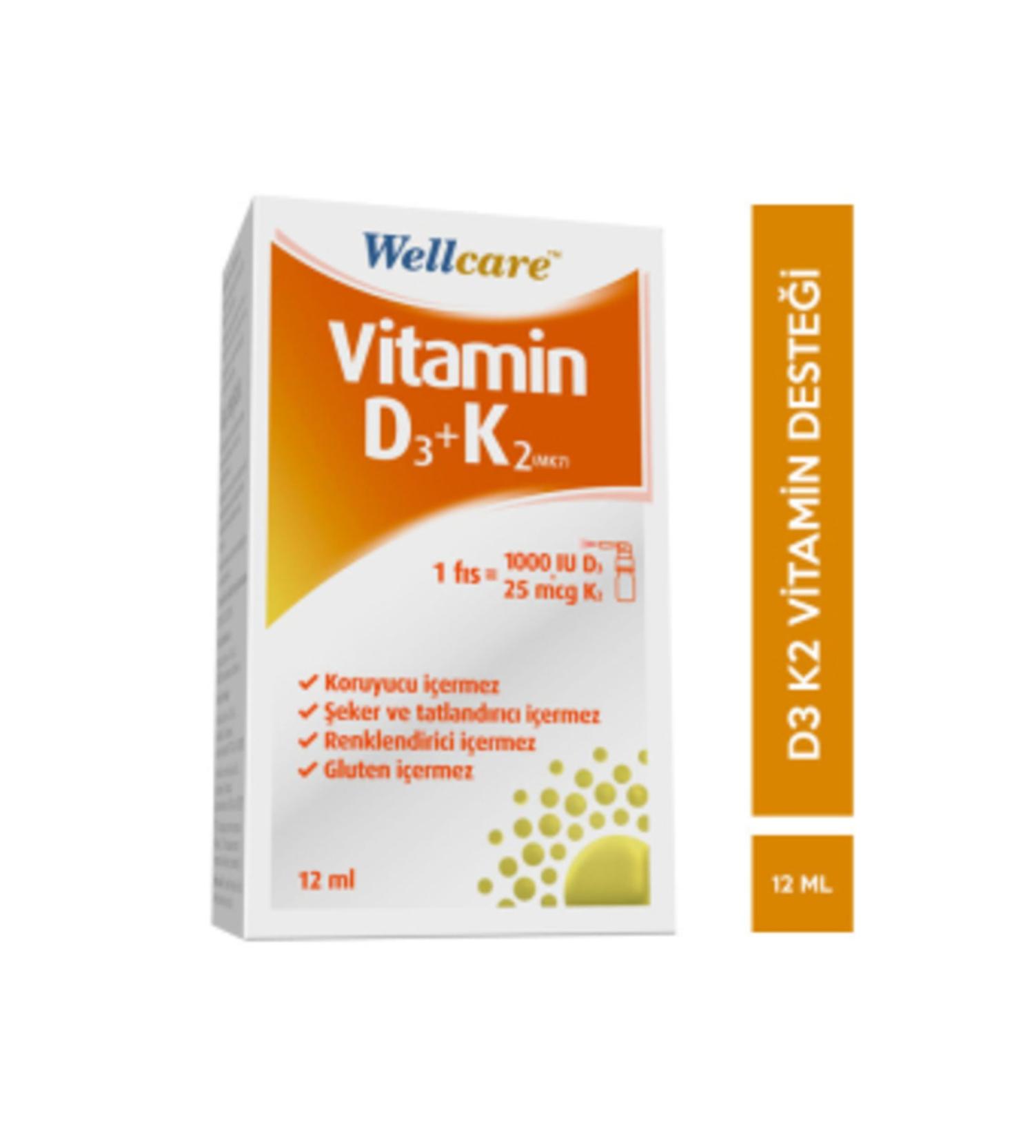 Wellcare Vitamin D3k2 Spray 12 ml Vitamin D3 K2 (Single)