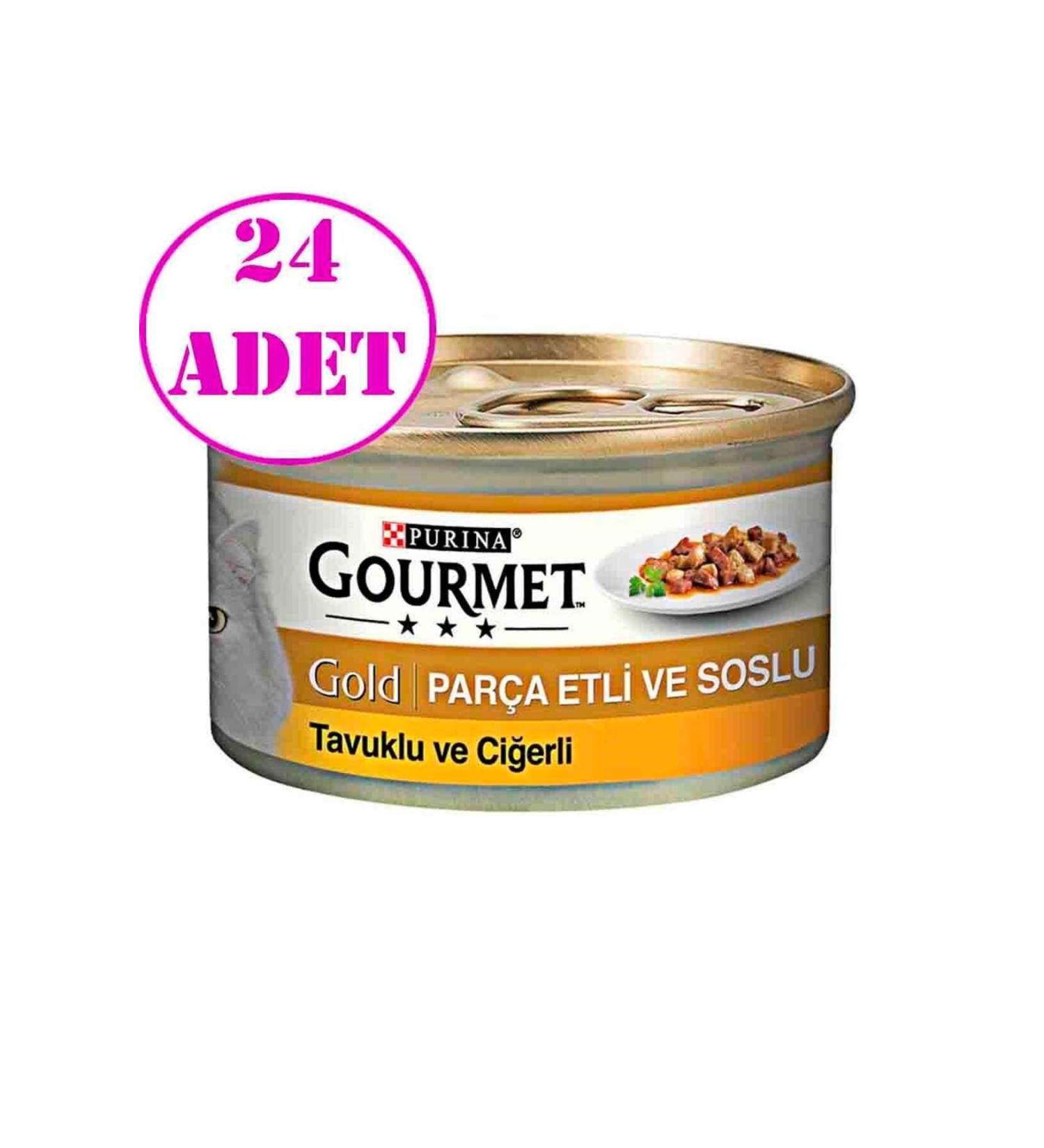 Gourmet Proplan Chicken and Liver Cat Canned Food 85 gr 24 Pieces