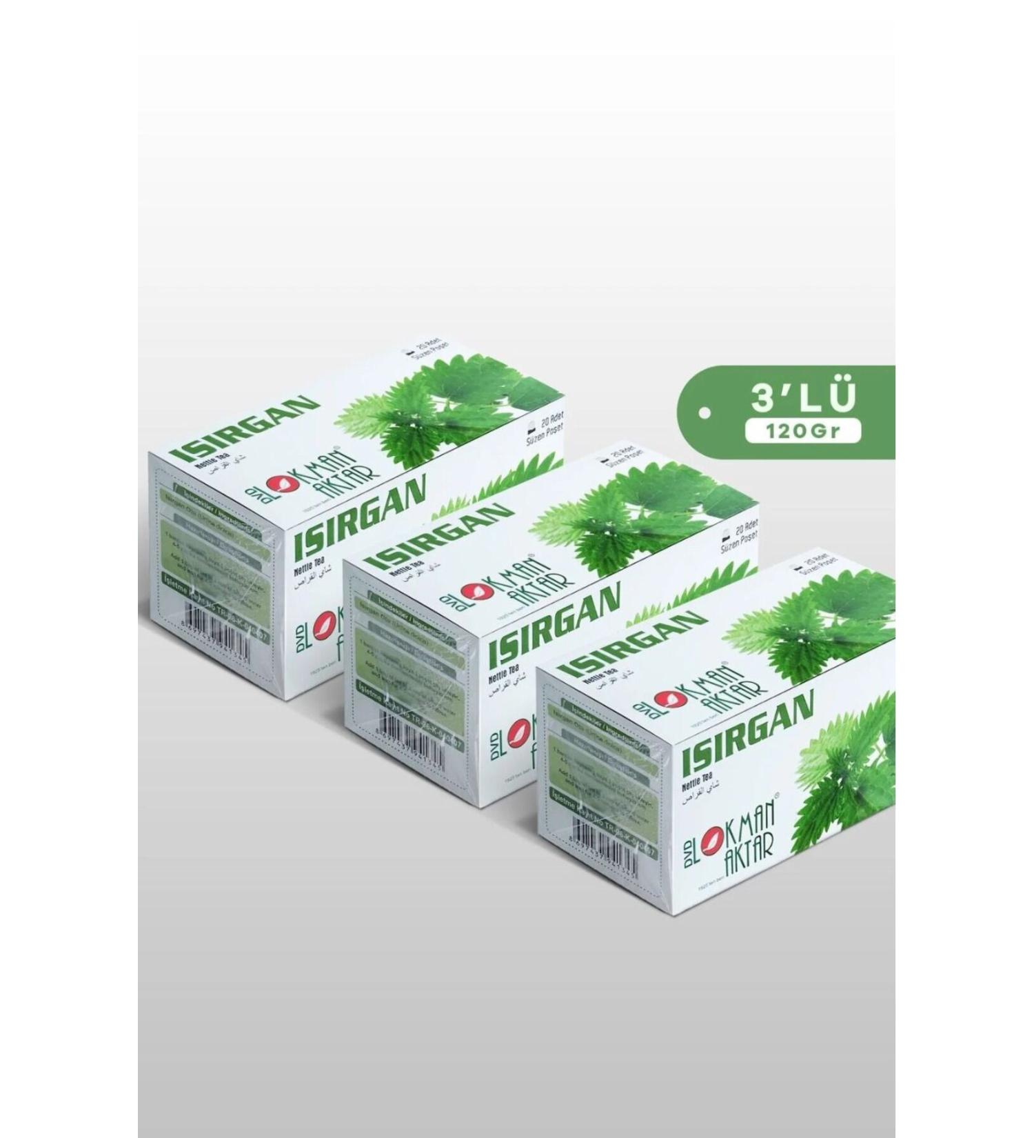 DVD Lokman Aktar Nettle Tea 20 Tea Bags 40 Gr x 3 Pieces