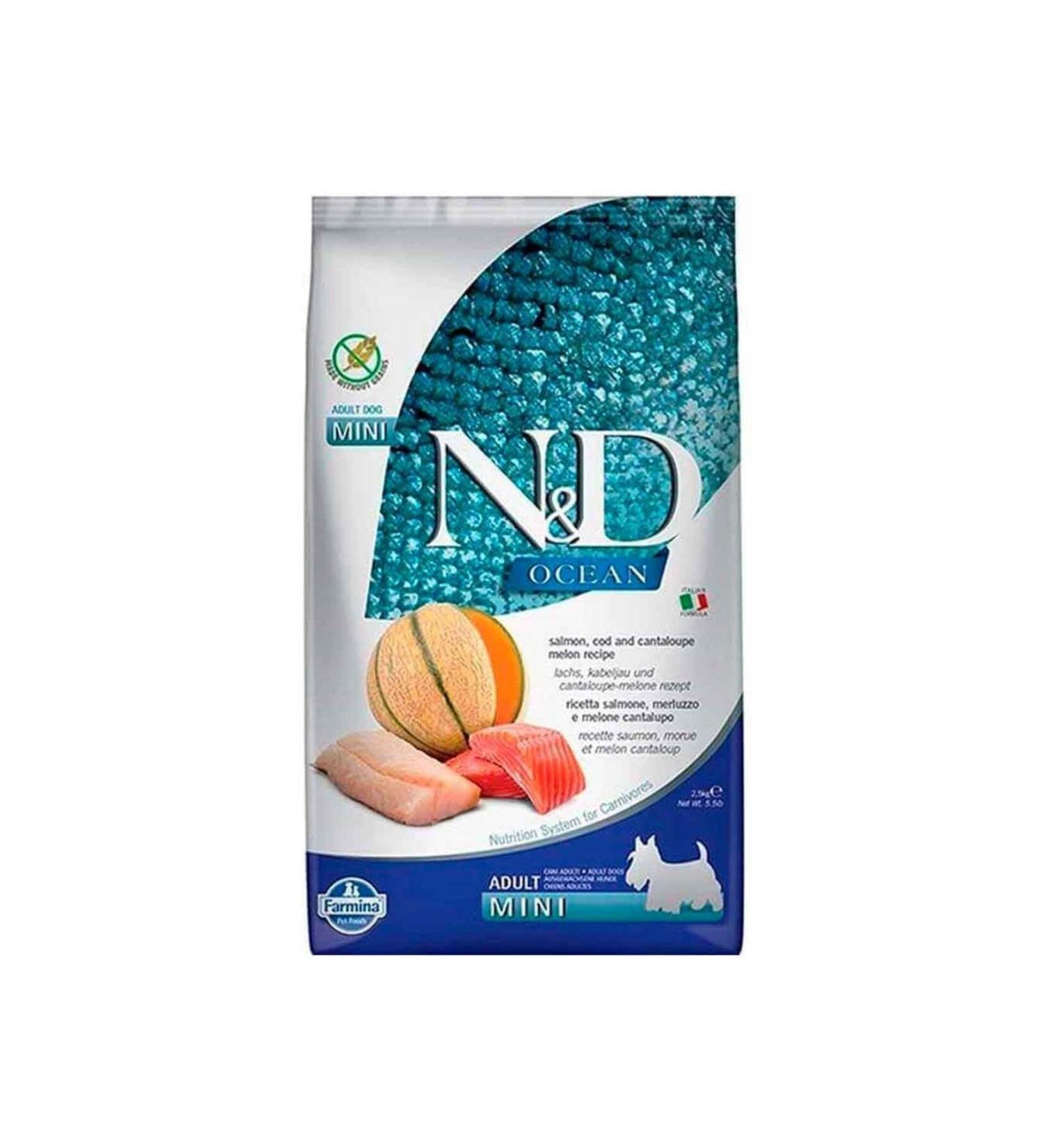 N & D Ocean Salmon and Cod Melon Grain Free Small Breed Adult Dog Food 2.5 Kg