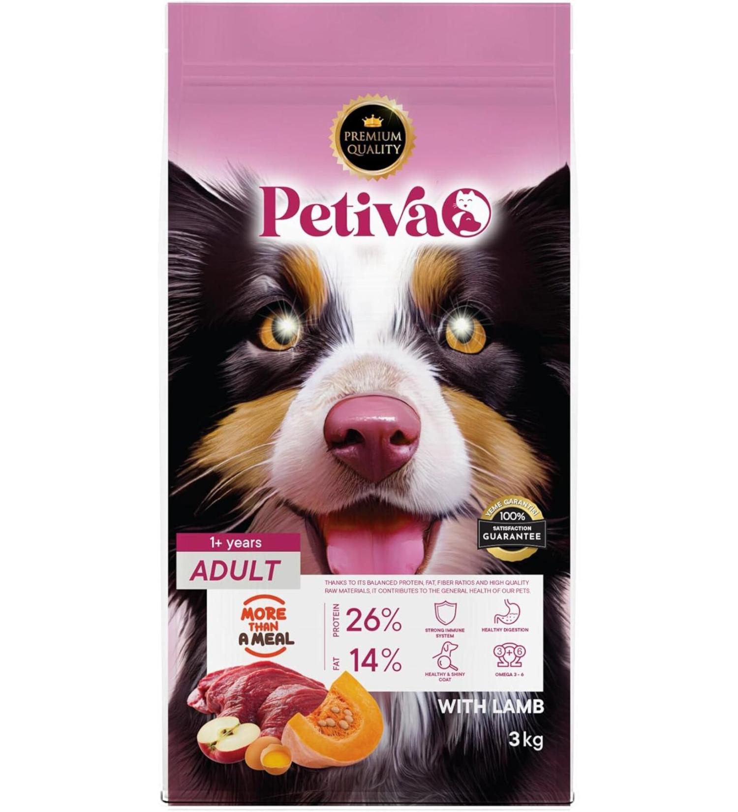 Petiva Adult Dog Lamb Meat Dry Dog Food (3 KG LAMB) - Buy Online on GoSupps.com