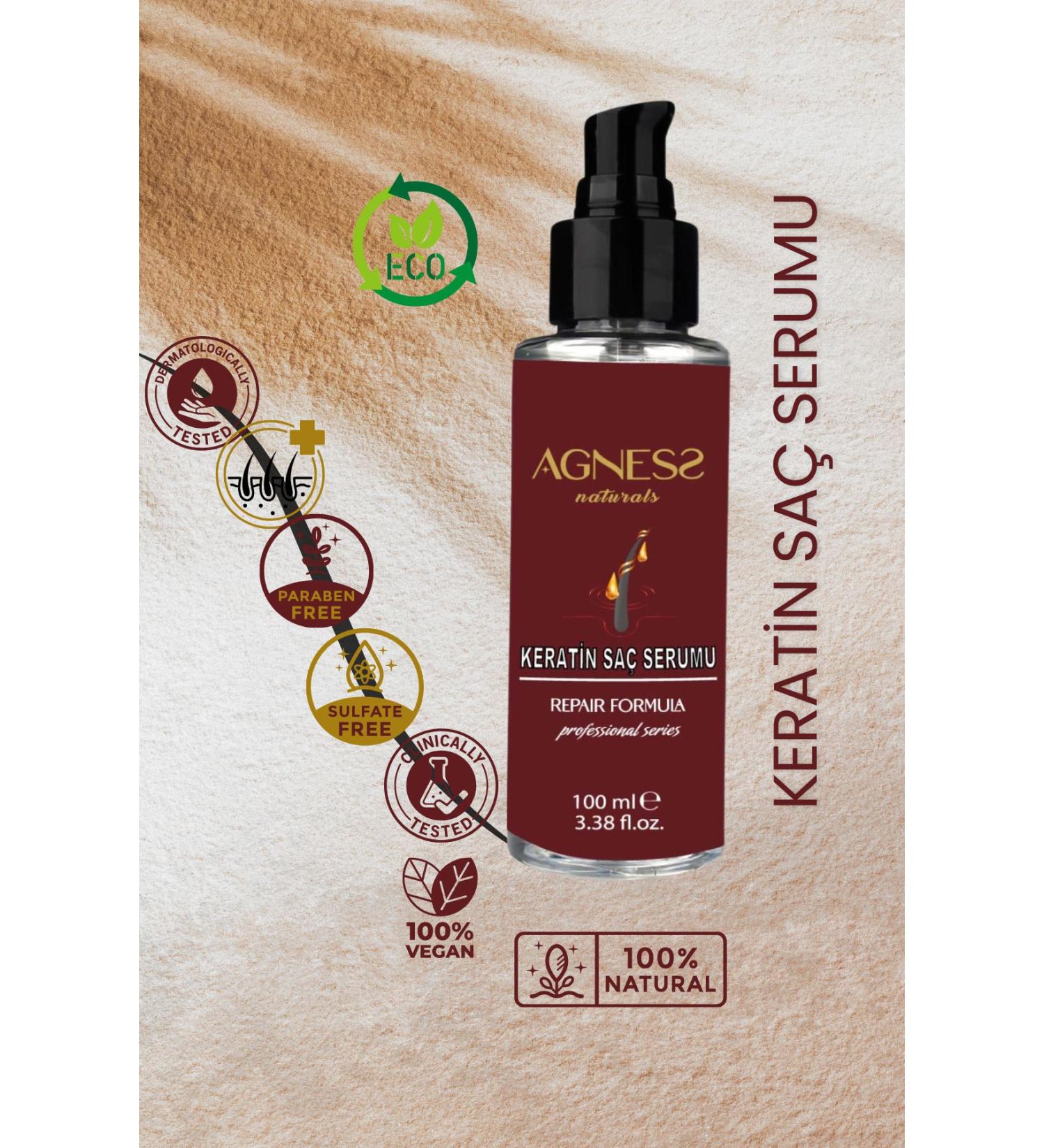 AGNESS Keratin Hair Serum for Damaged Hair 100 ml