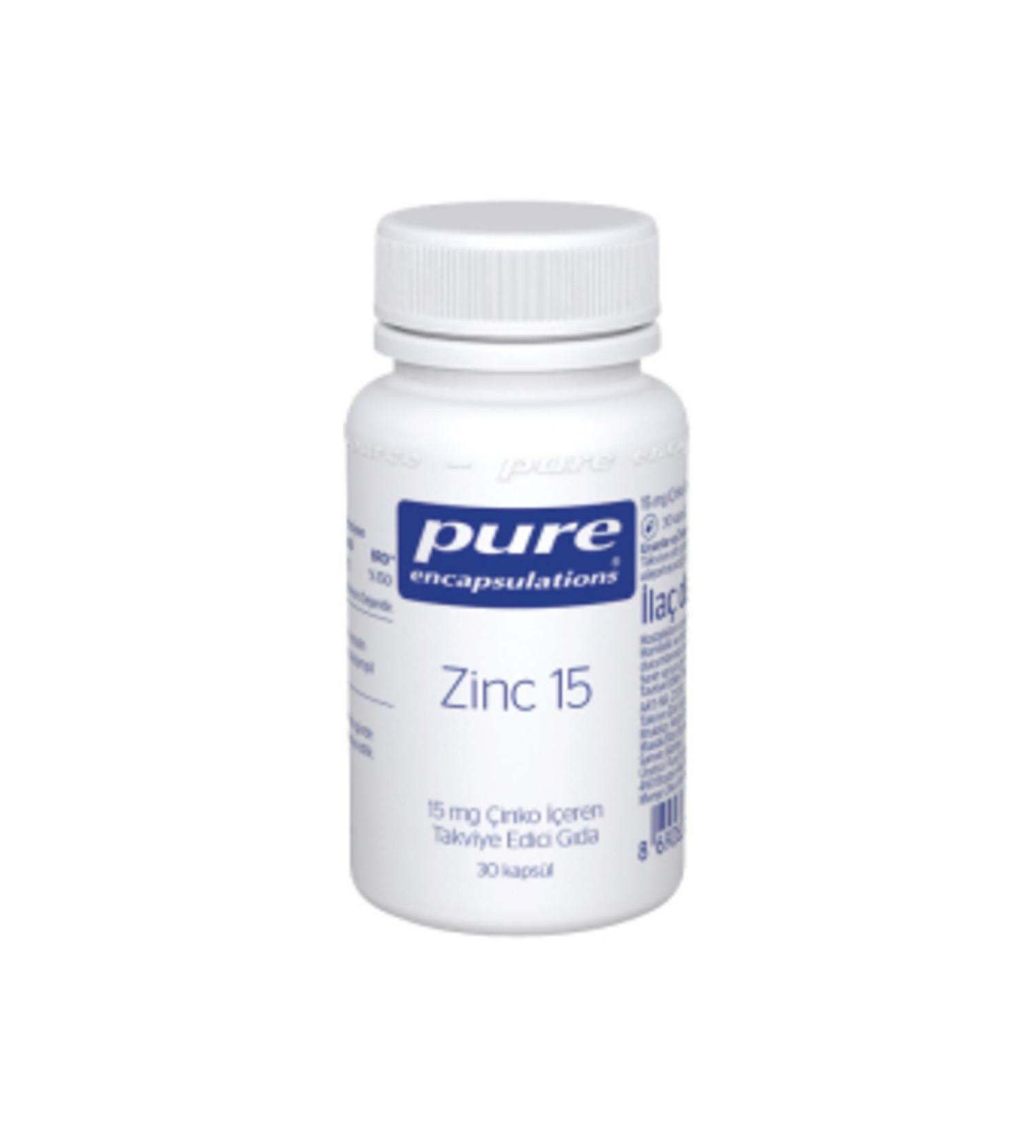 Pure STD Pure Encapsulations Zinc 15 mg 30 Capsules (SINGLE)
