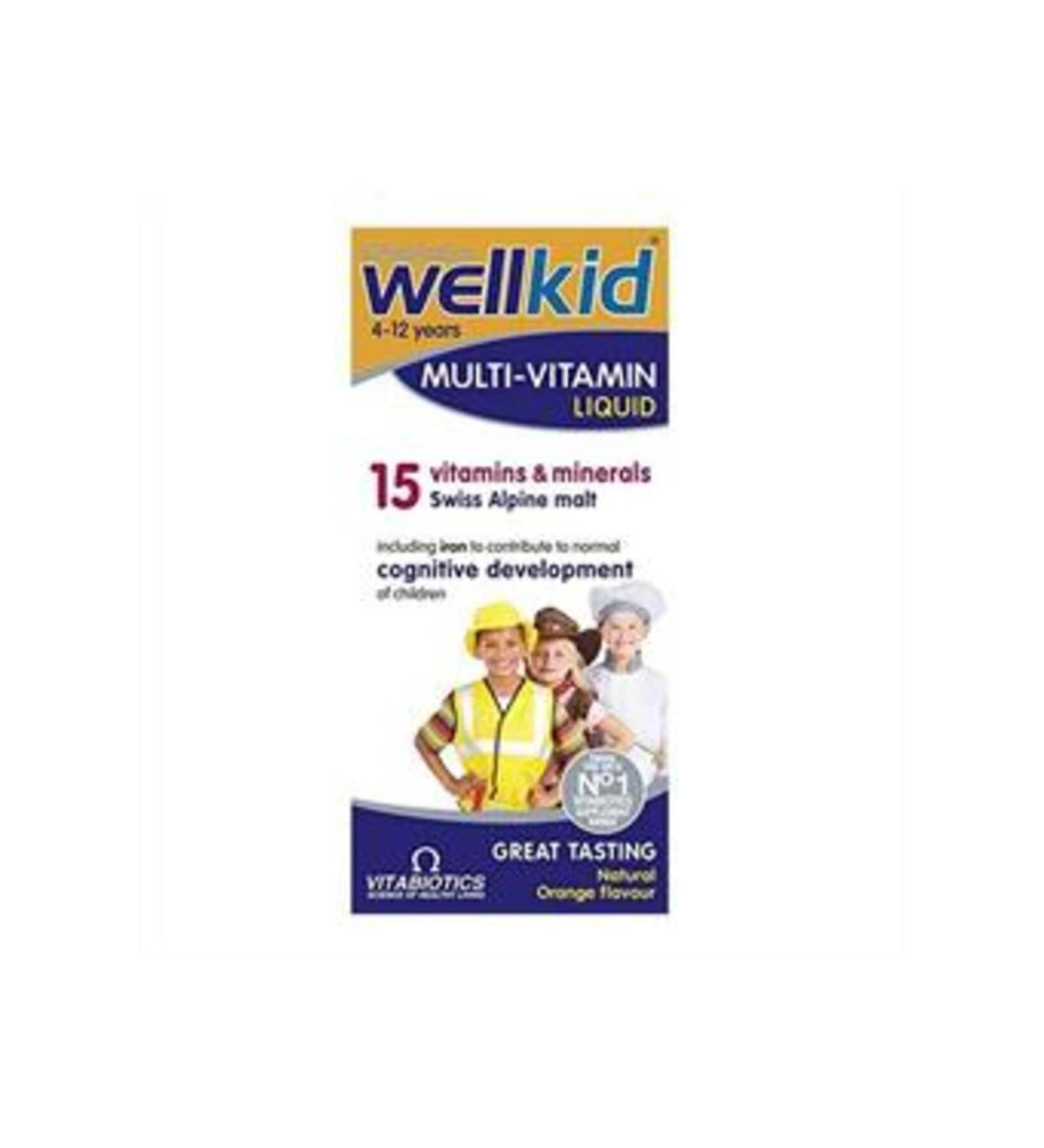 Vitabiotics STD Vitabiotics Wellkid Multivitamin and Minerals Liquid Food Supplement 150ml (SINGLE)