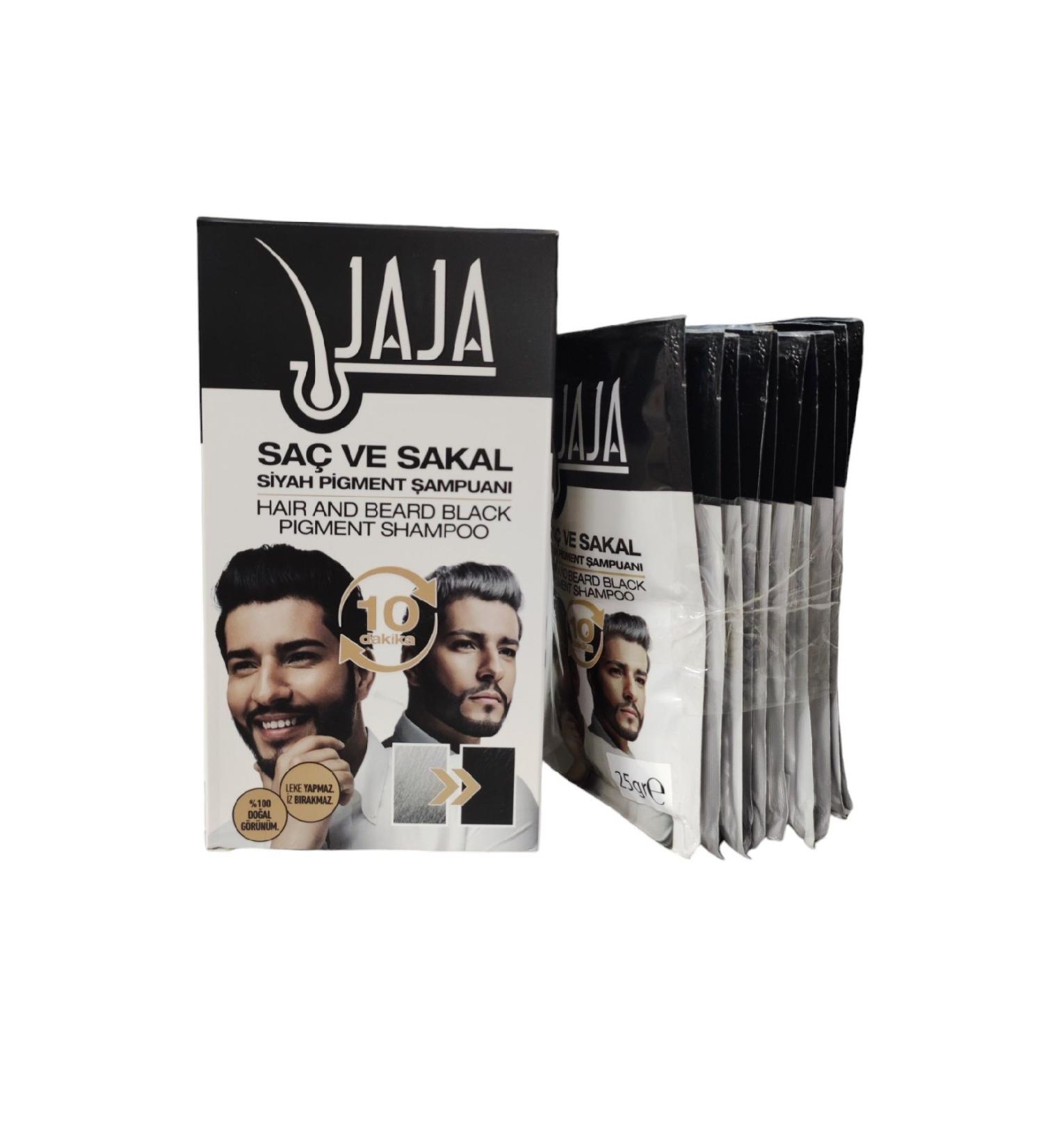 Jaja Hair Beard Blackening Black Shampoo 25 gr X 10 Pcs