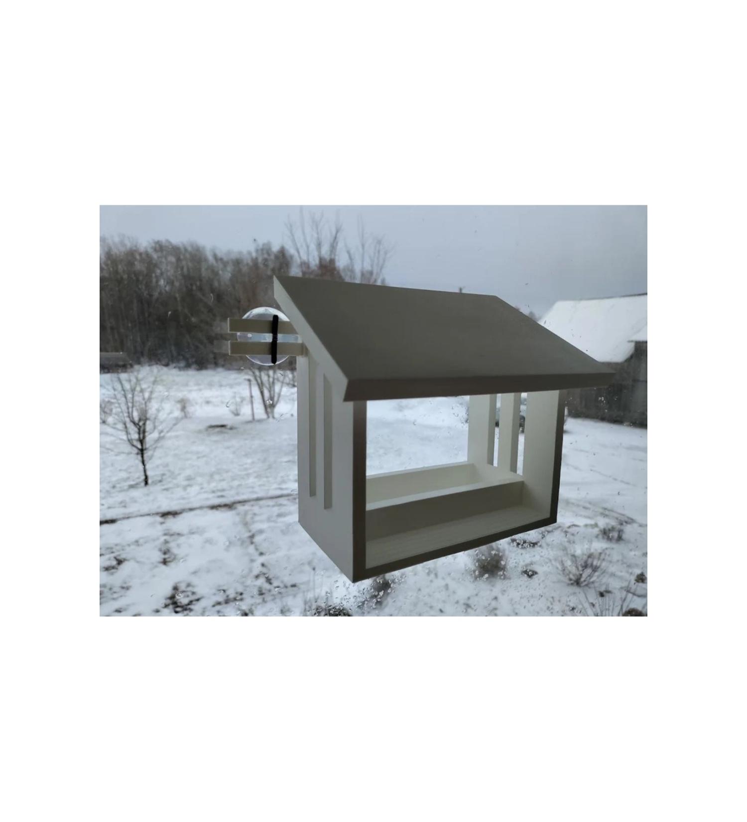 opencart Byr3D Window Mounted Bird Feeder Gray 6468758