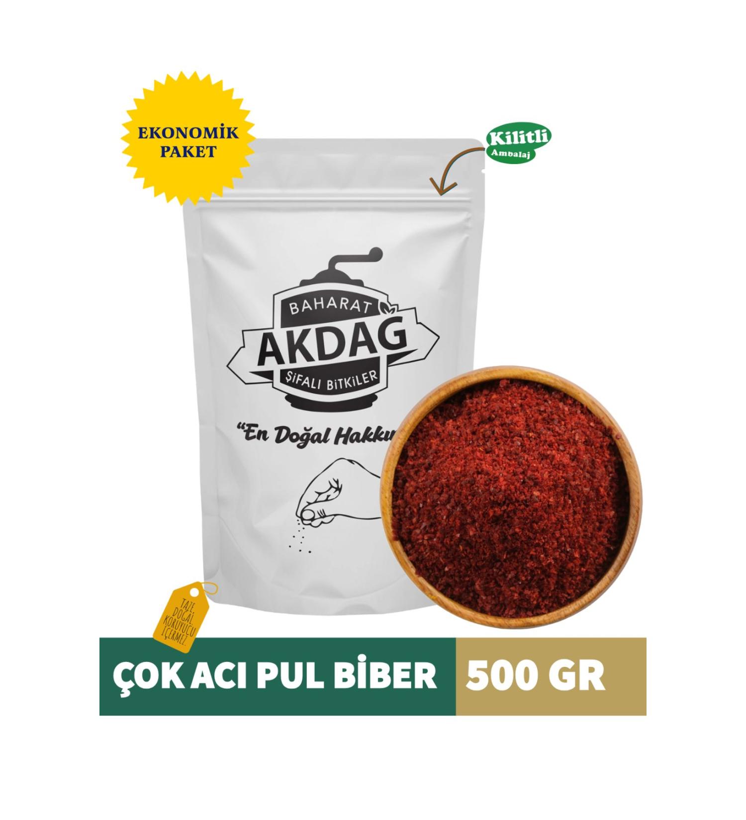 AKDA SPICES PEPPER FLAKES VERY HOT 500 GR