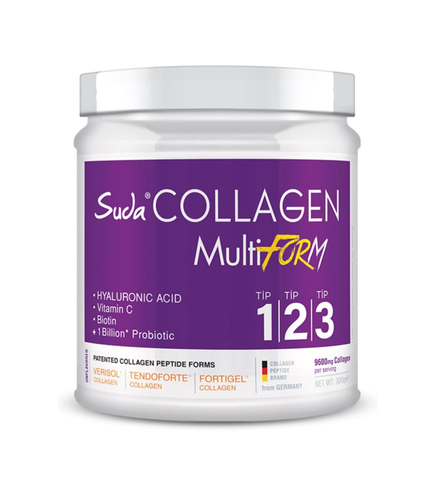 Collagen Multiform Collagen in Water Unflavored 300gr - 9600 mg Hydrolyzed Collagen Peptide - Type 1 Type 2 Type 3 - Buy Online on GoSupps.com