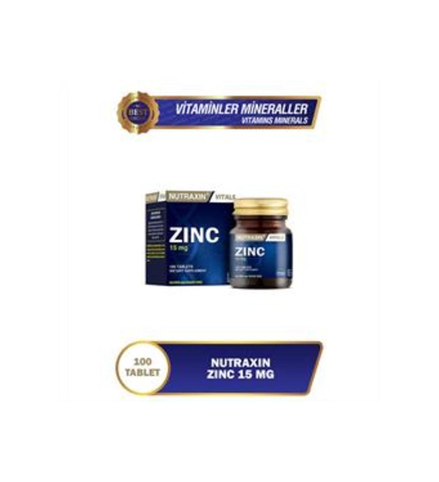 Nutraxin STD Nutraxin Vitals Zinc Sulphate Food Supplement 100 Tablets (SINGLE)