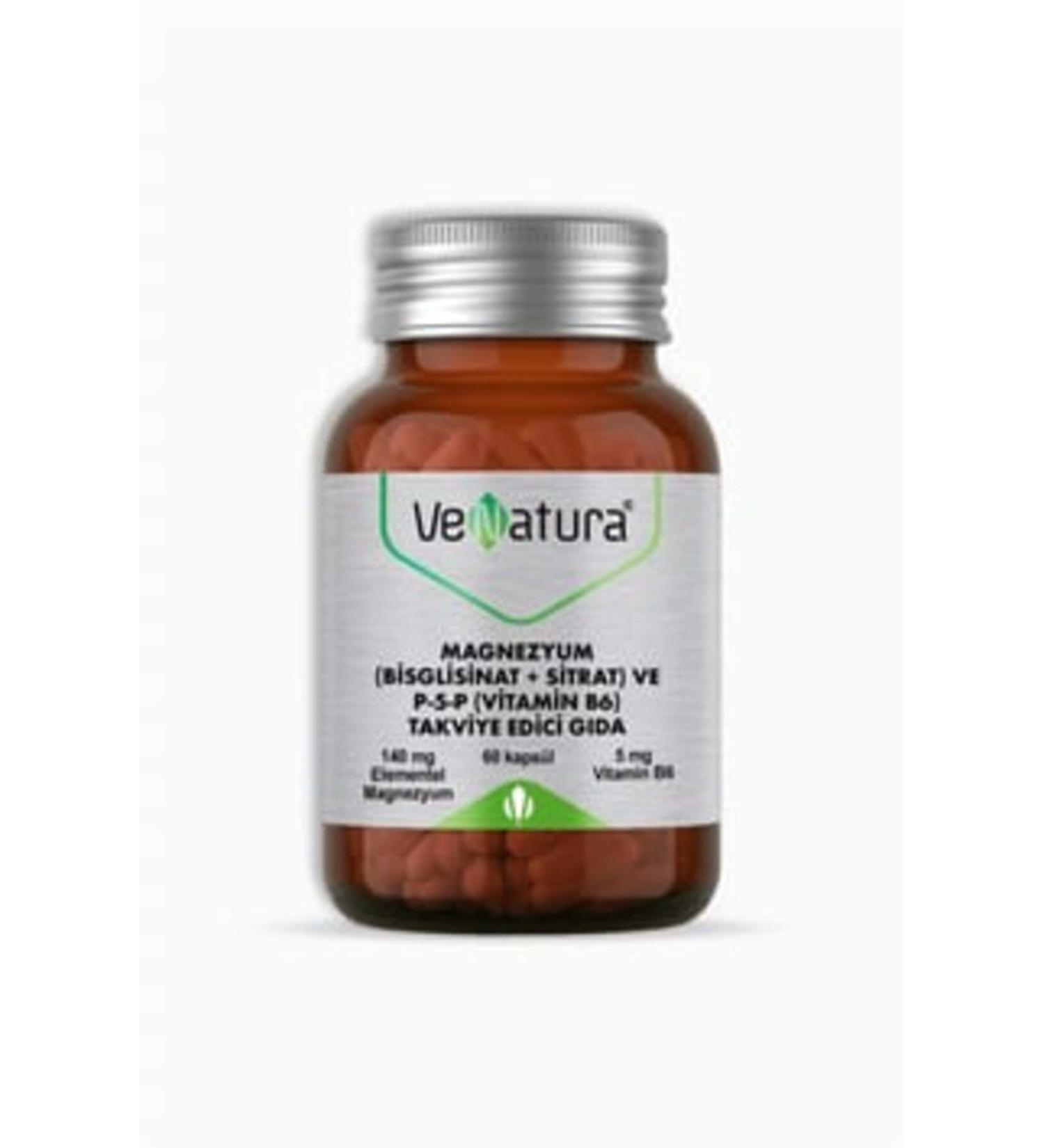 Venatura STD VeNatura Magnesium (Bisglycinate + Citrate) and P5P (Vitamin B6) 60 Capsules (SINGLE)