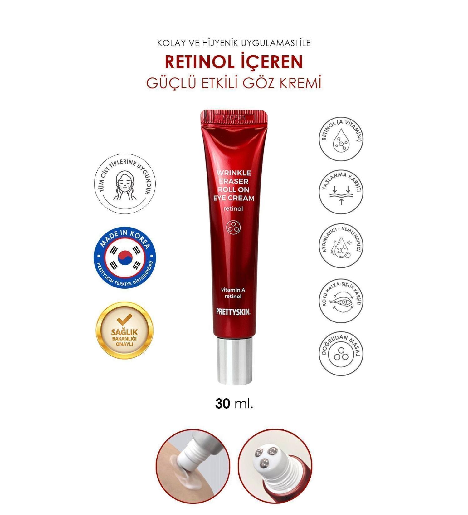 PRETTYSKIN Dark Circle Puffiness and Anti-Aging Roll-on Eye Cream with Retinol - Buy Online on GoSupps.com