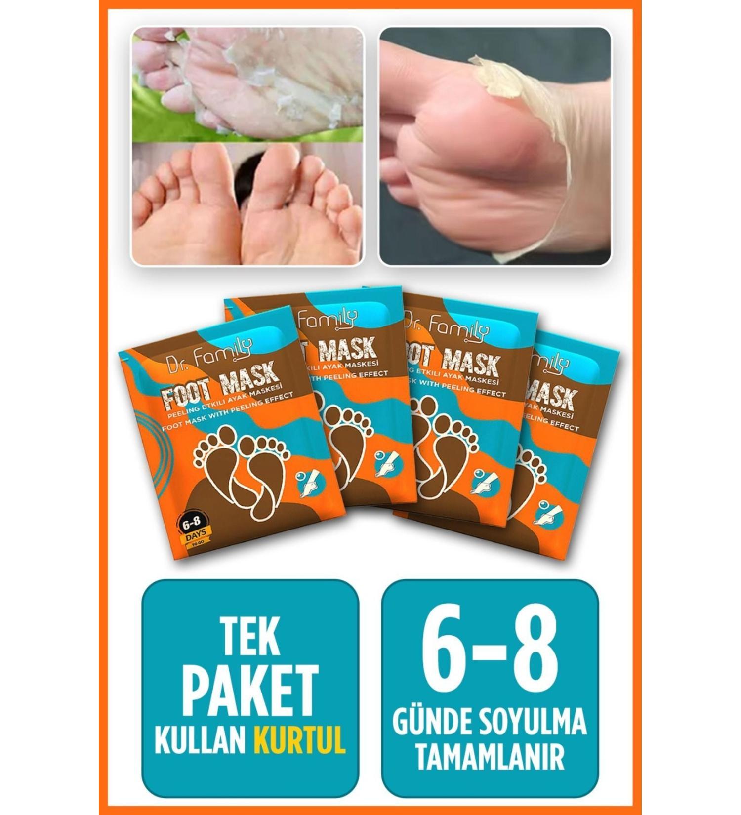 Dr Family 4 Pieces Peeling Effective Dead Skin and Crack Peeling Foot Mask - Buy Online on GoSupps.com