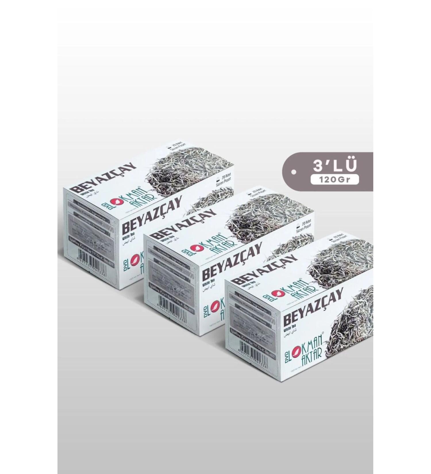 DVD Lokman Aktar White Tea 20 Tea Bags 40 Gr x 3 Pieces