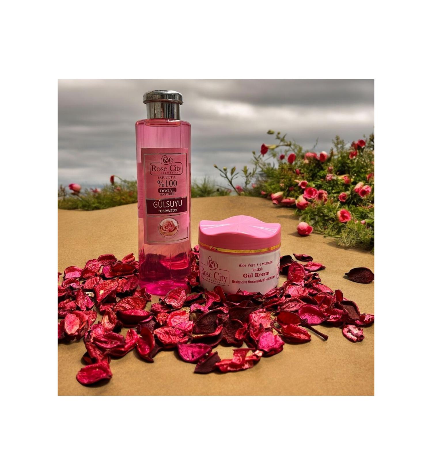 rosecity 0 Natural Rose Water-Natural Rose Cream Aloe Vera+E Vitamin Effective