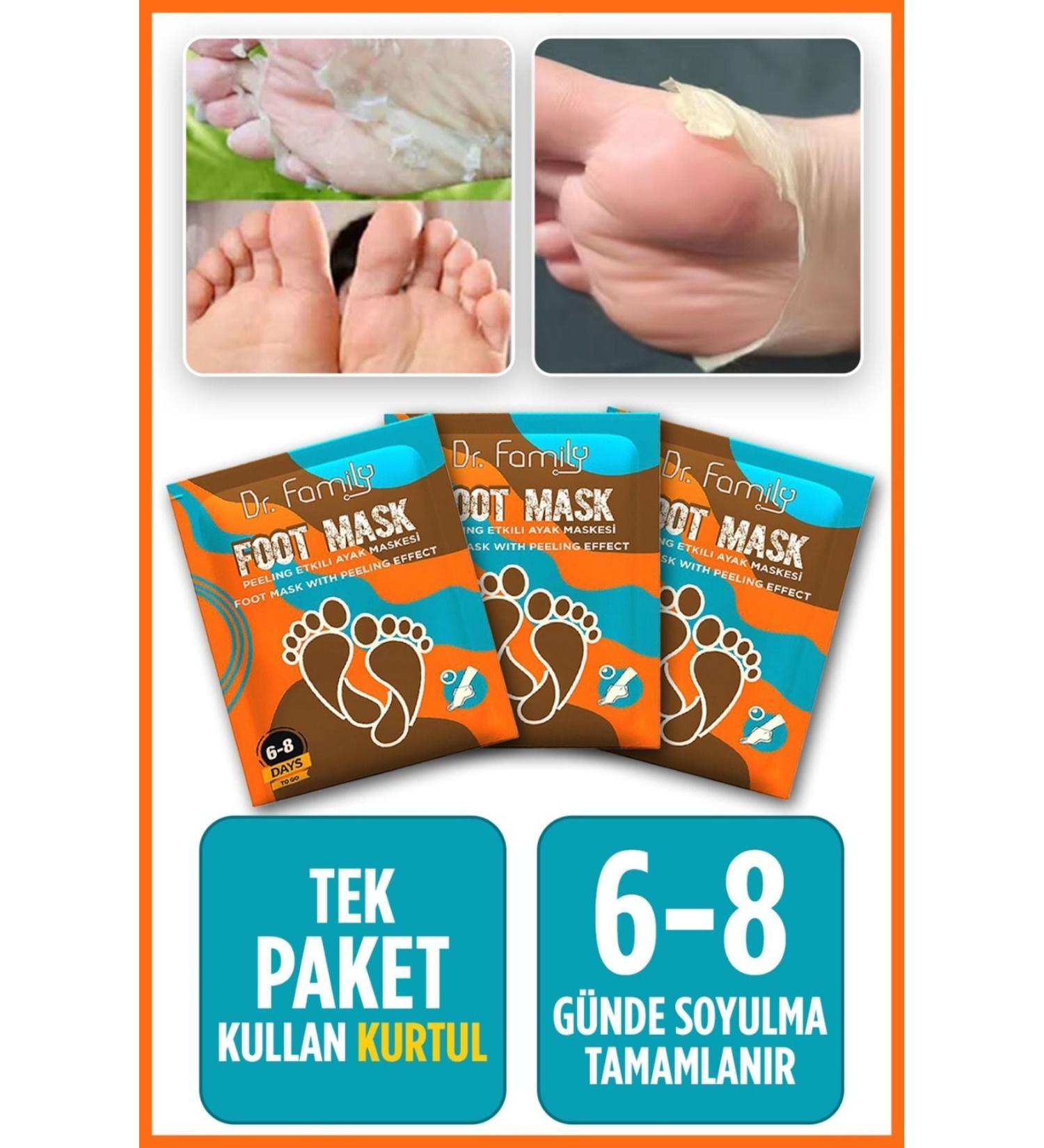 Dr Family 3 Pieces Peeling Effective Dead Skin and Crack Peeling Foot Mask - Buy Online on GoSupps.com