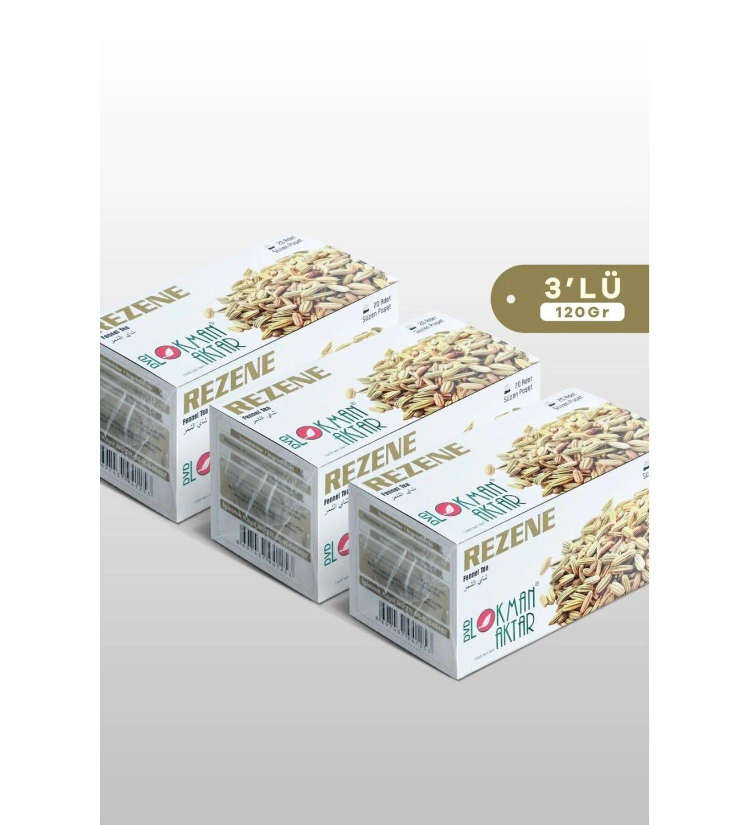 DVD Lokman Aktar Fennel Tea 20 Cups Tea Bag 40 Gr x 3 Pieces