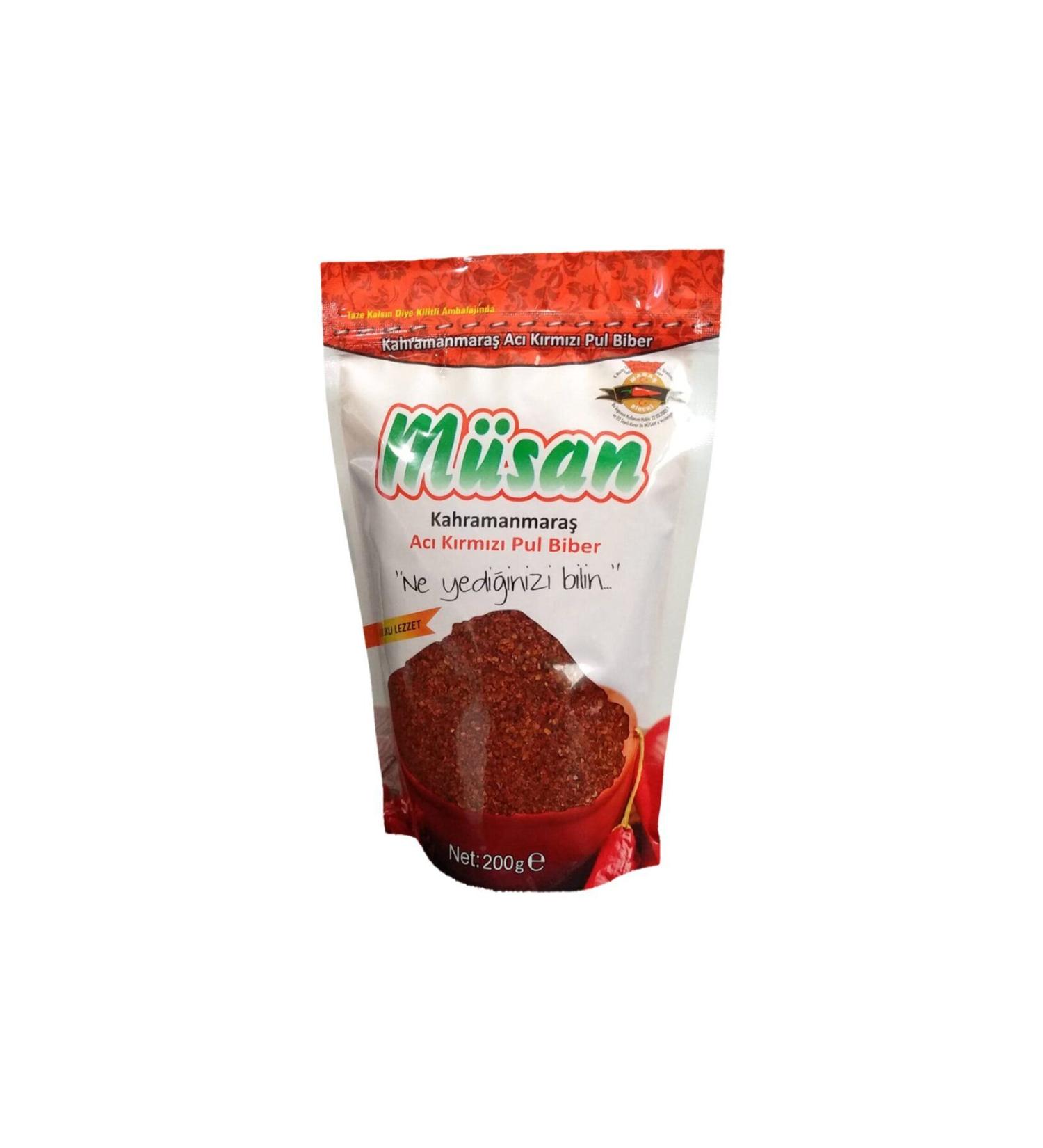 M san Kahramanmara Hot Red Pepper Flakes 200 gr