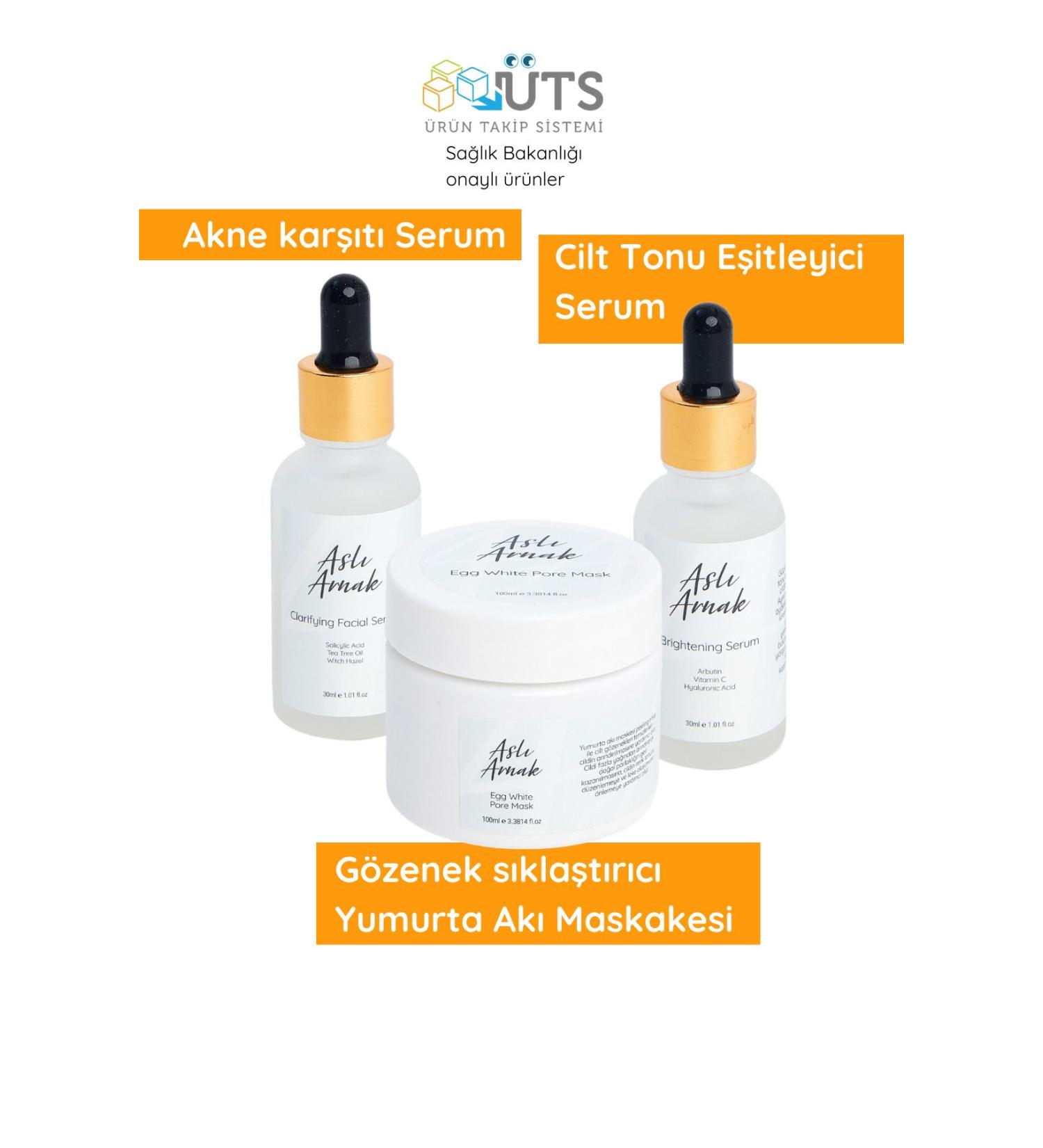 Asl Arnak Pore Tightener Egg White Mask & Acne Drying Serum & Vitamin C Blemish Serum - Buy Online on GoSupps.com